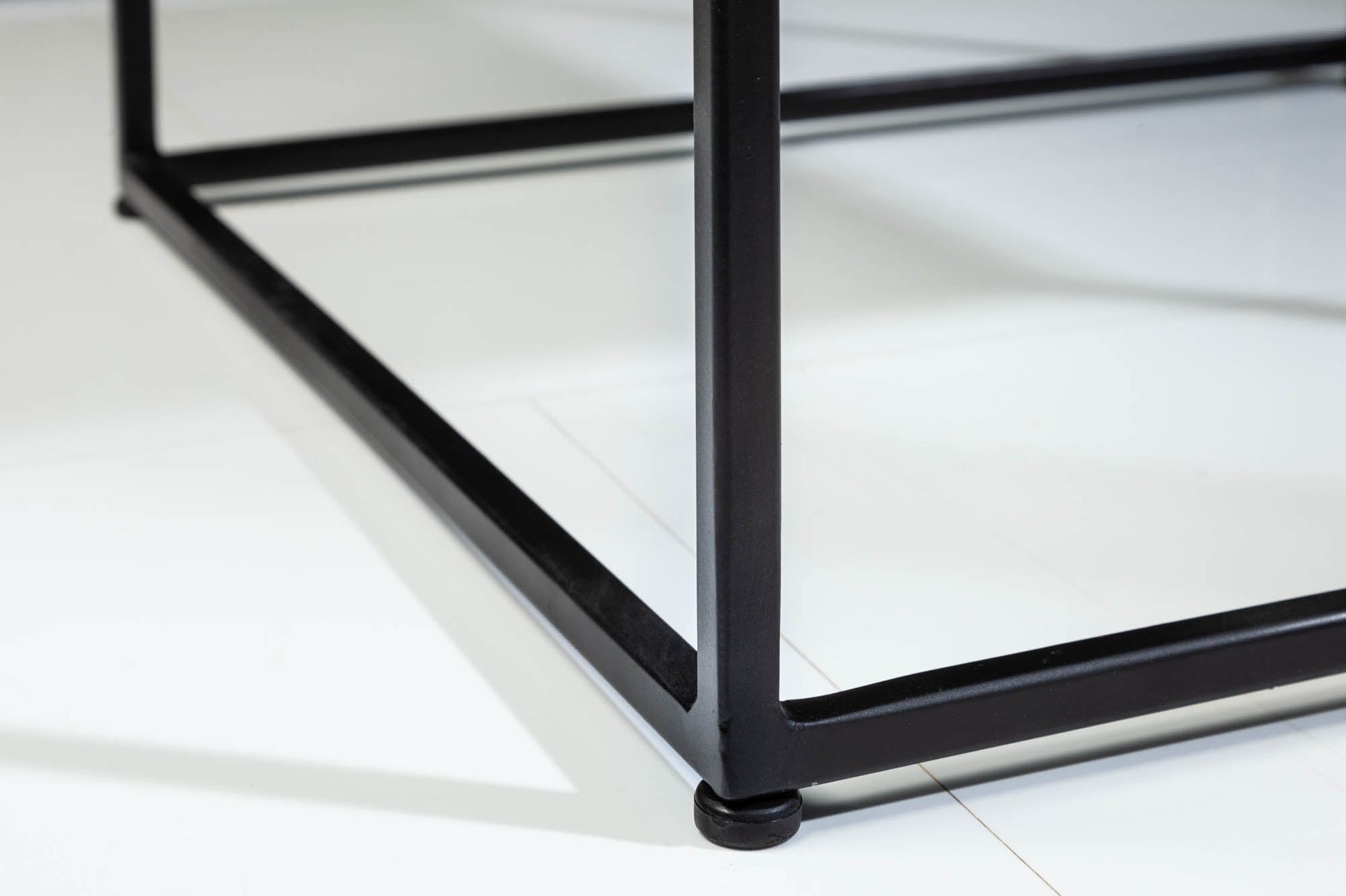 Couchtisch Marmor Metall in Grau Schwarz 50 x 50 cm