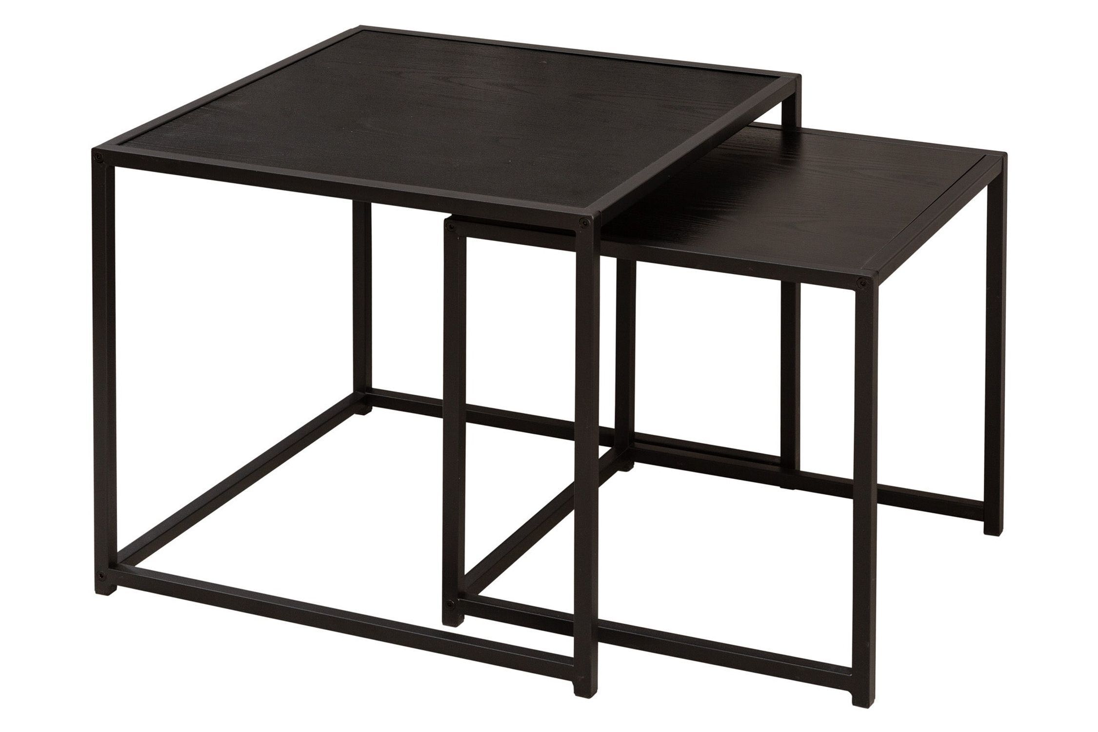 Beistelltisch 2er Set in Schwarz quadratisch Modern
