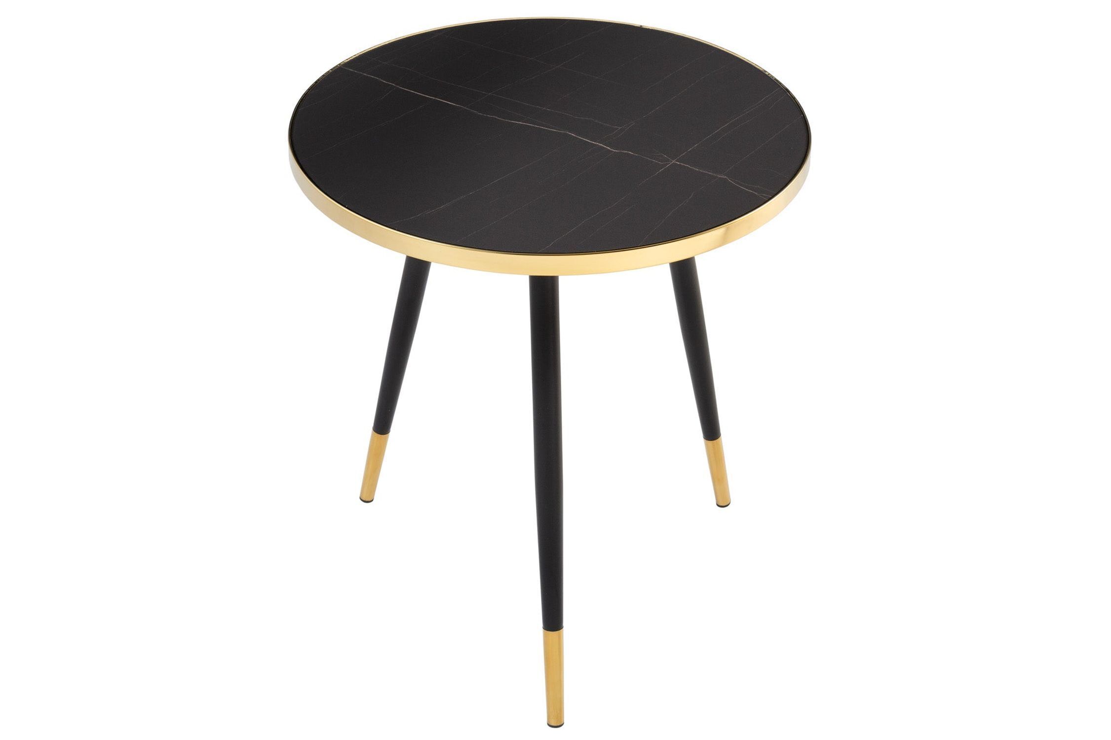 Beistelltisch rund Ø 45 cm Marmor Optik Dreibein