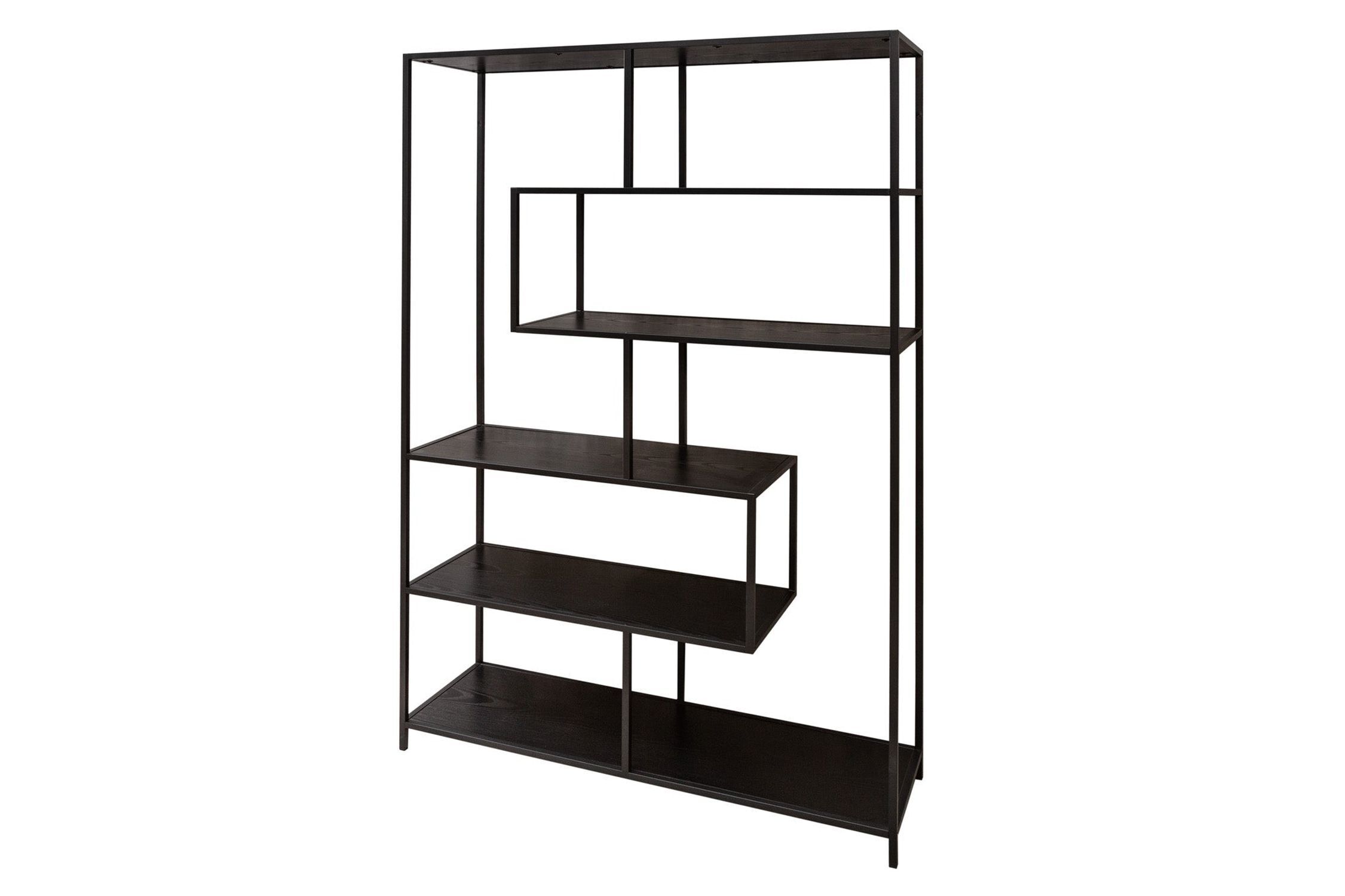 Standregal Schwarz 114 x 185 cm modernes Design VIVEN