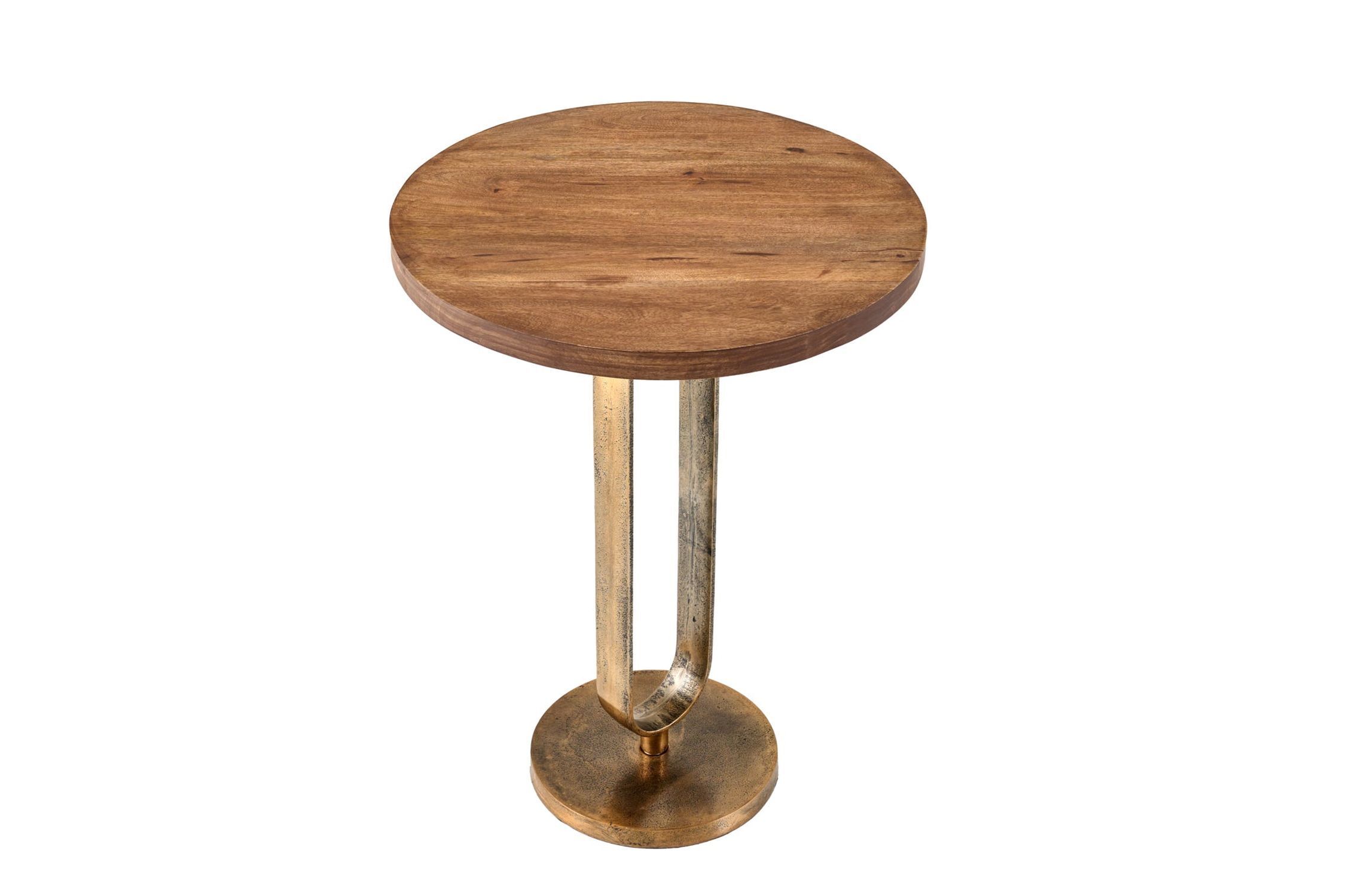 Beistelltisch rund Ø 45 cm Mango Holz Metall Handarbeit