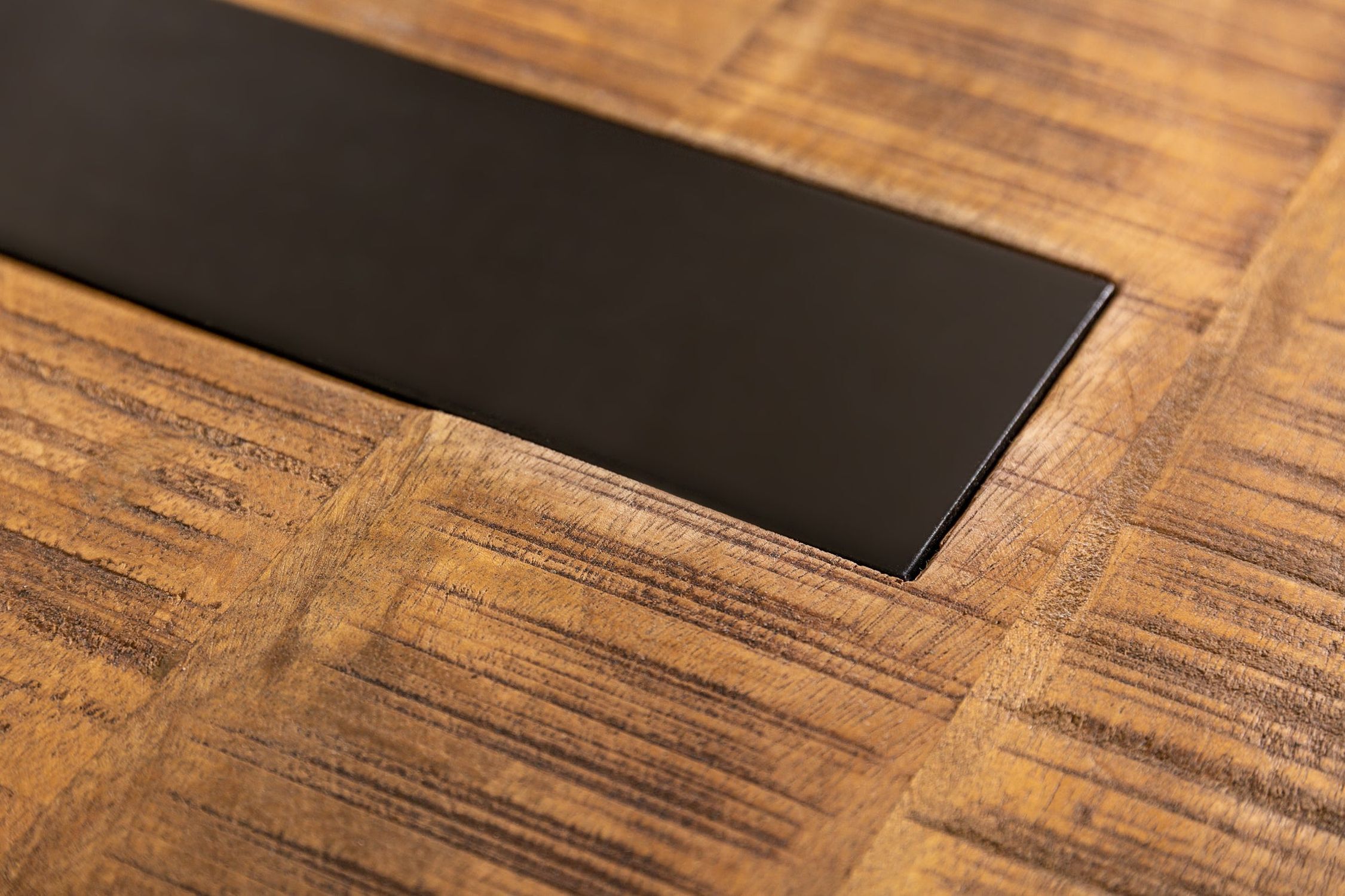 Couchtisch Mango Holz Metall 100 x 60 cm Kufengestell