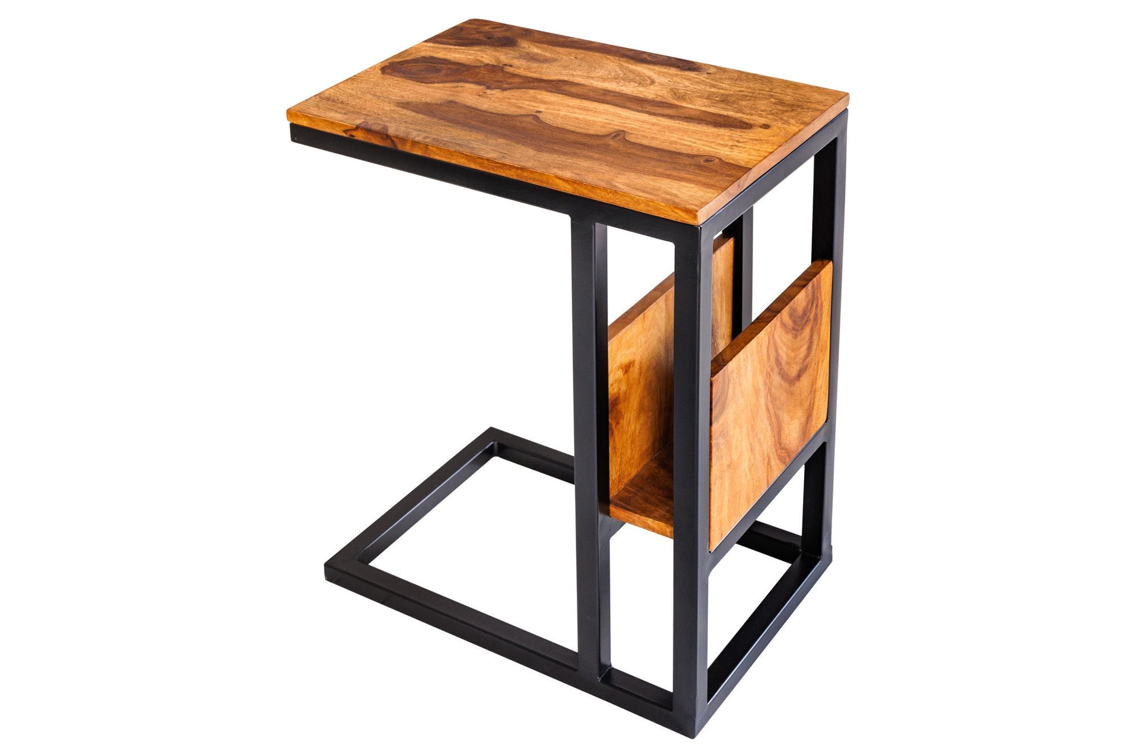 Beistelltisch Sheesham Holz Metall 45 x 30 cm