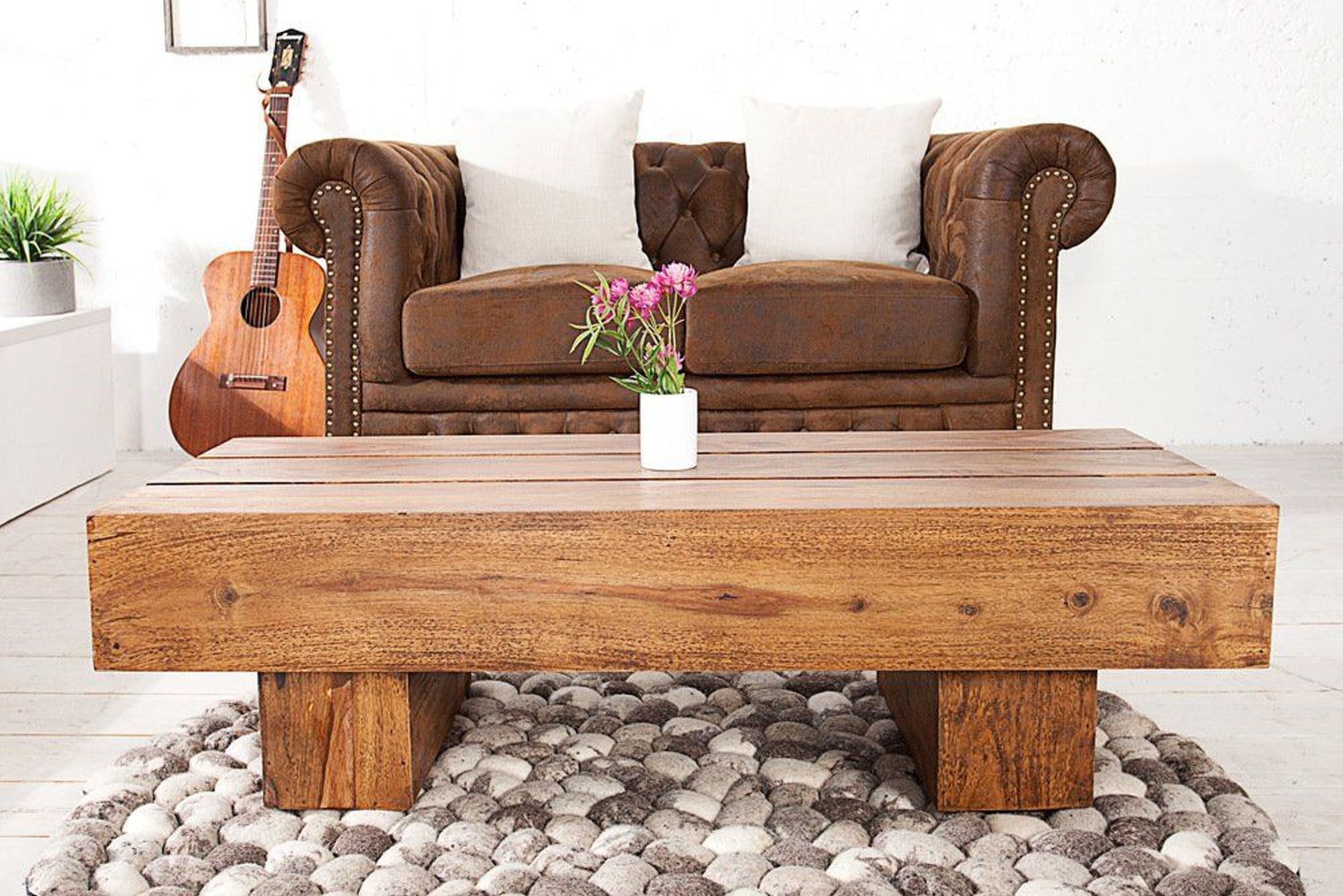 Couchtisch Sheesham Holz 100x60 cm in Natur