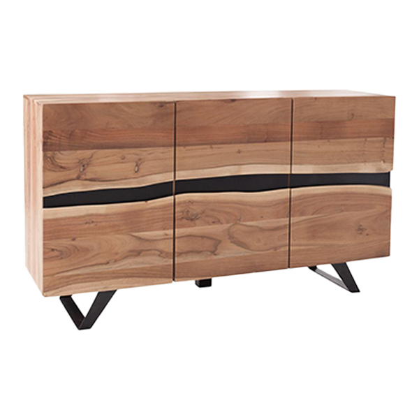 Sideboards/Highboards sideboard, buffet, holz, schrank, schwarz-akzent
