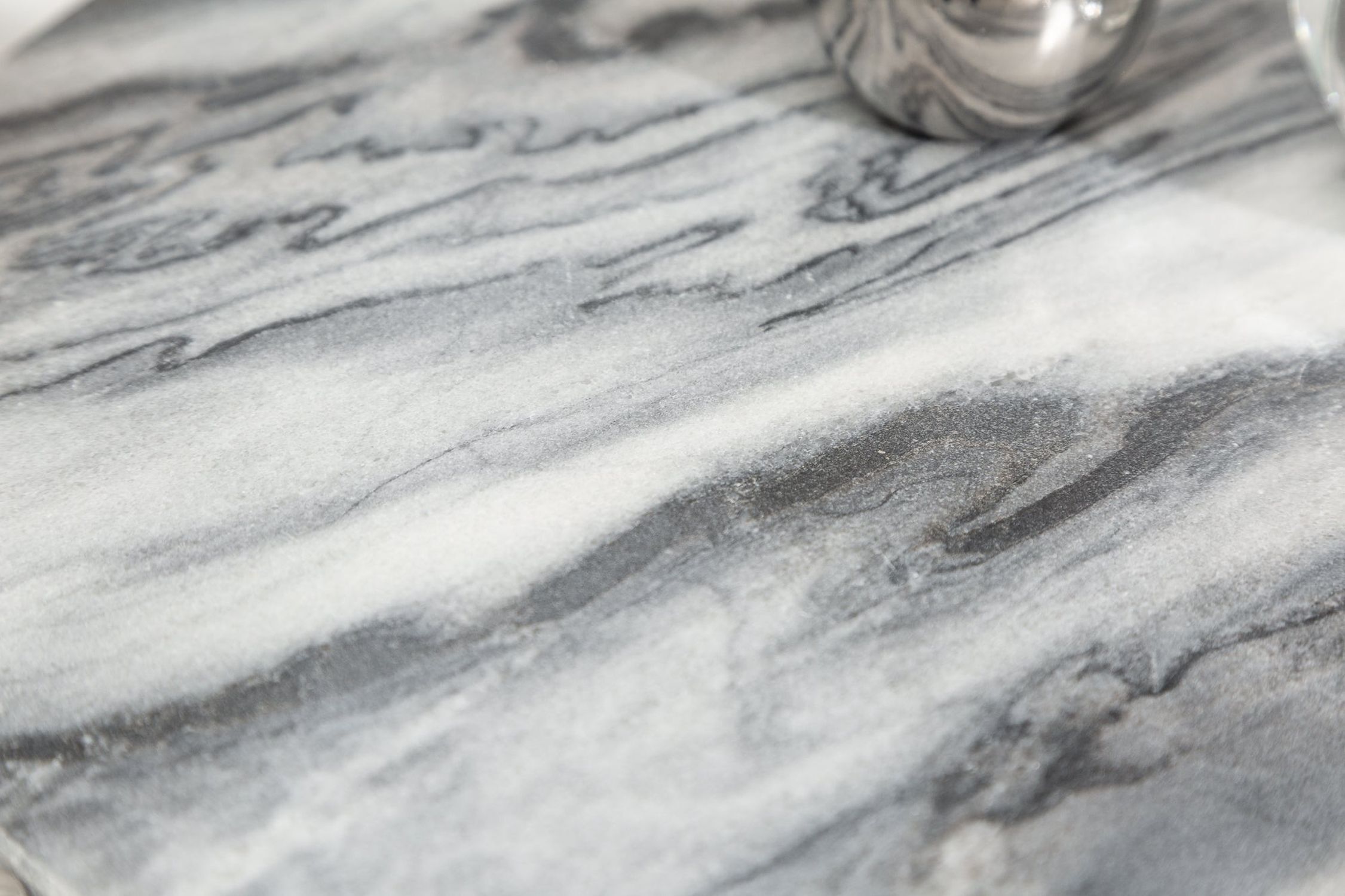 Beistelltisch Marmor Metall in Grau Silber 38x38 cm