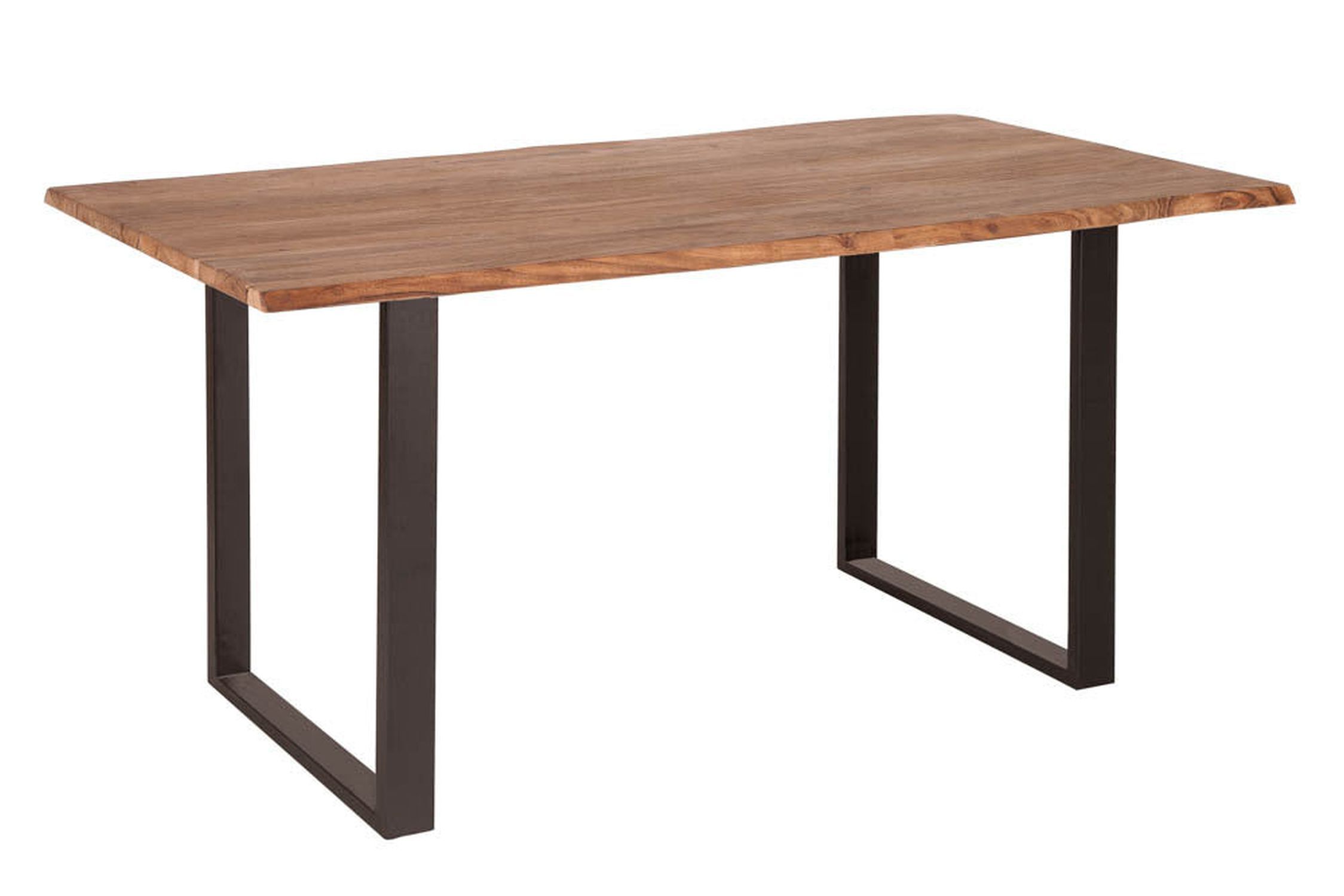 Esstisch Akazienholz Metall Baumkante 140 x 90 cm