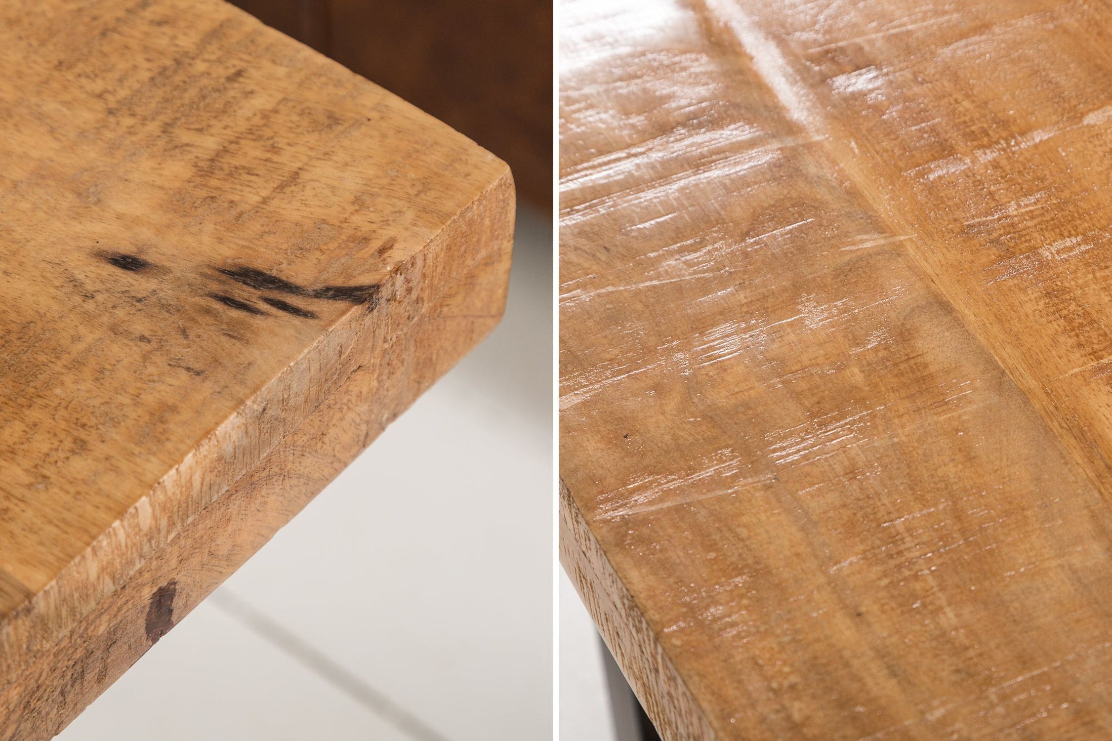 Couchtisch Mango Holz Metall 60 x 60 cm Kufengestell