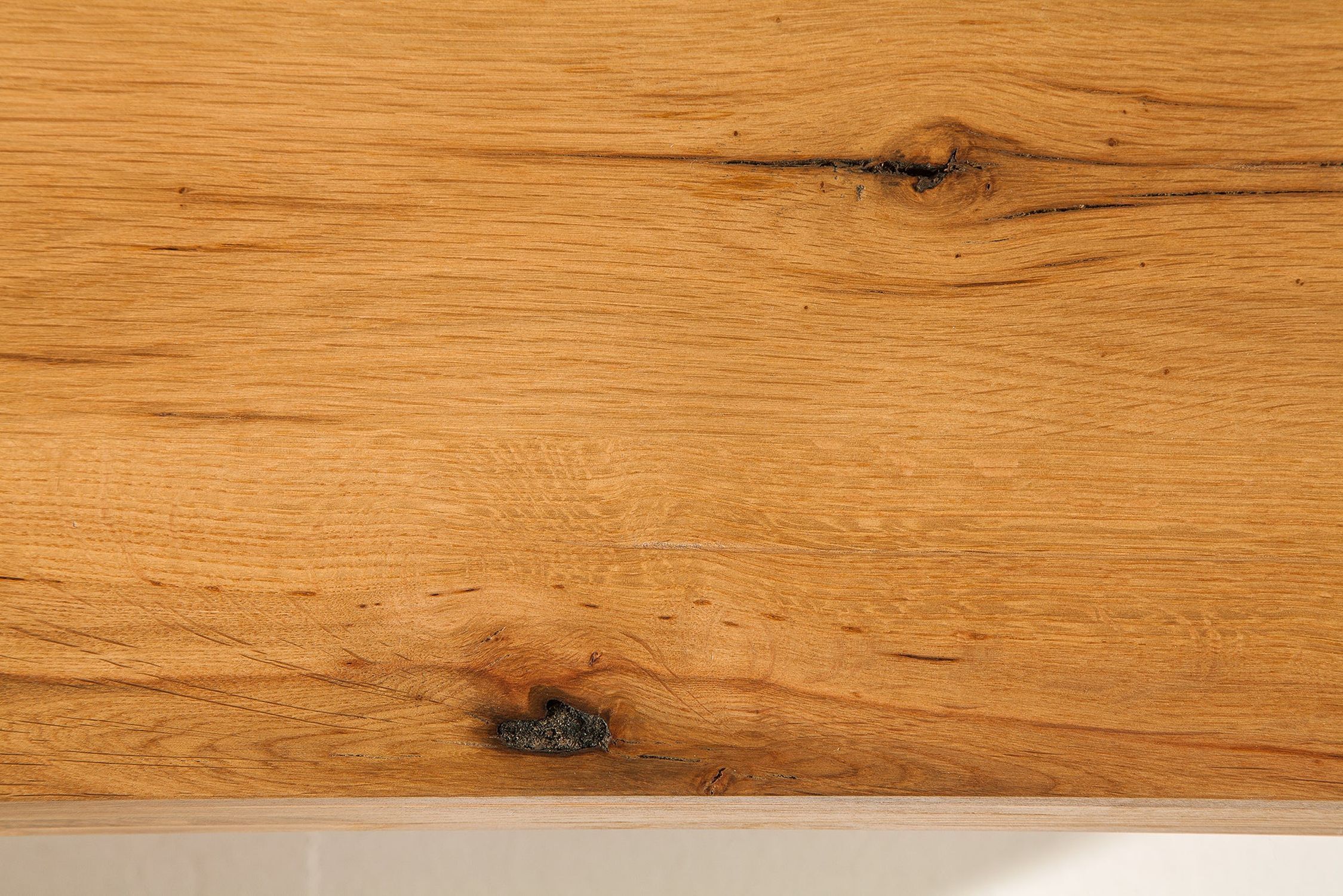 Sitzbank Holz (Wildeiche) Metall 180 x 40 cm