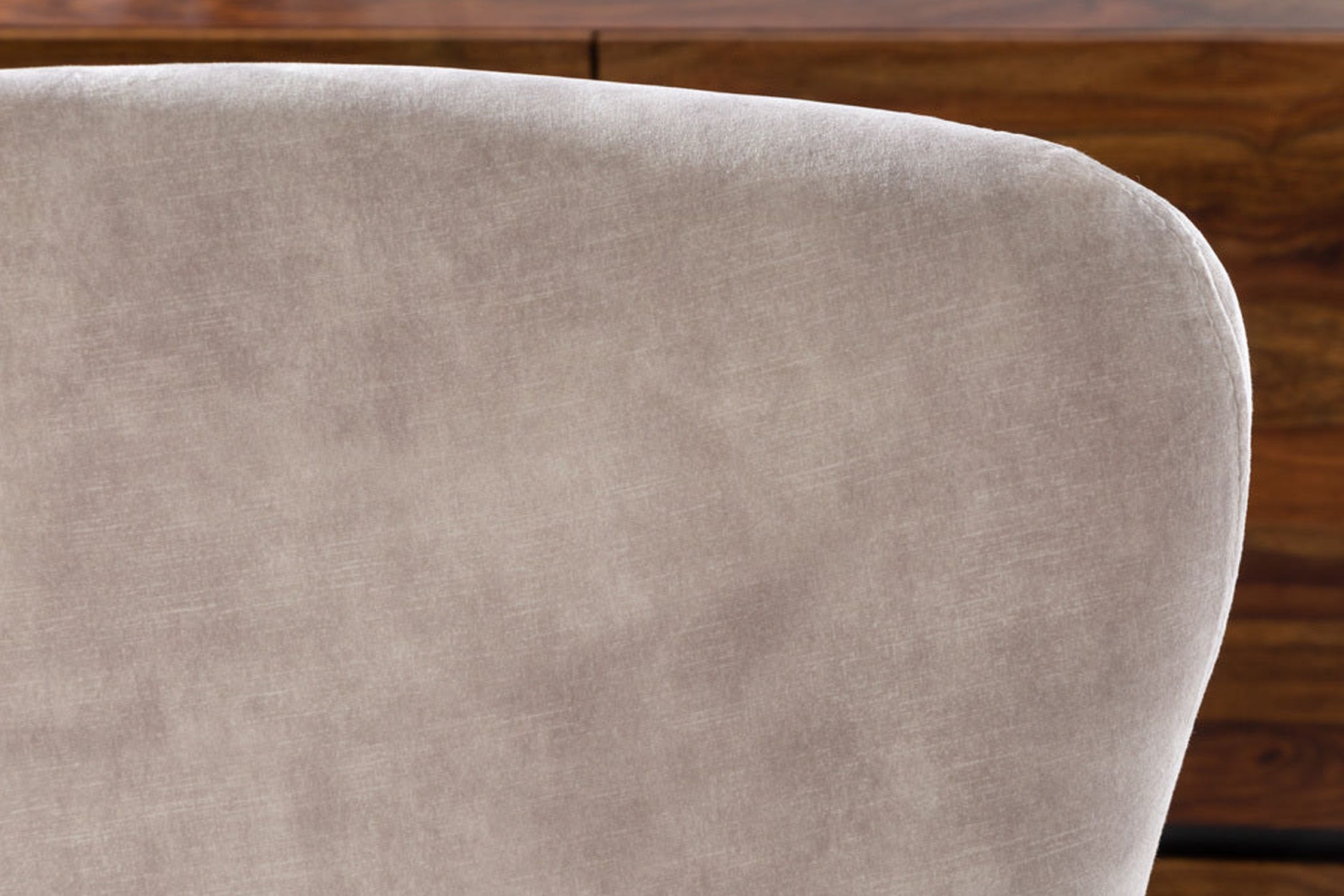 Schaukelstuhl Samt Metall in Beige Creme Schwarz