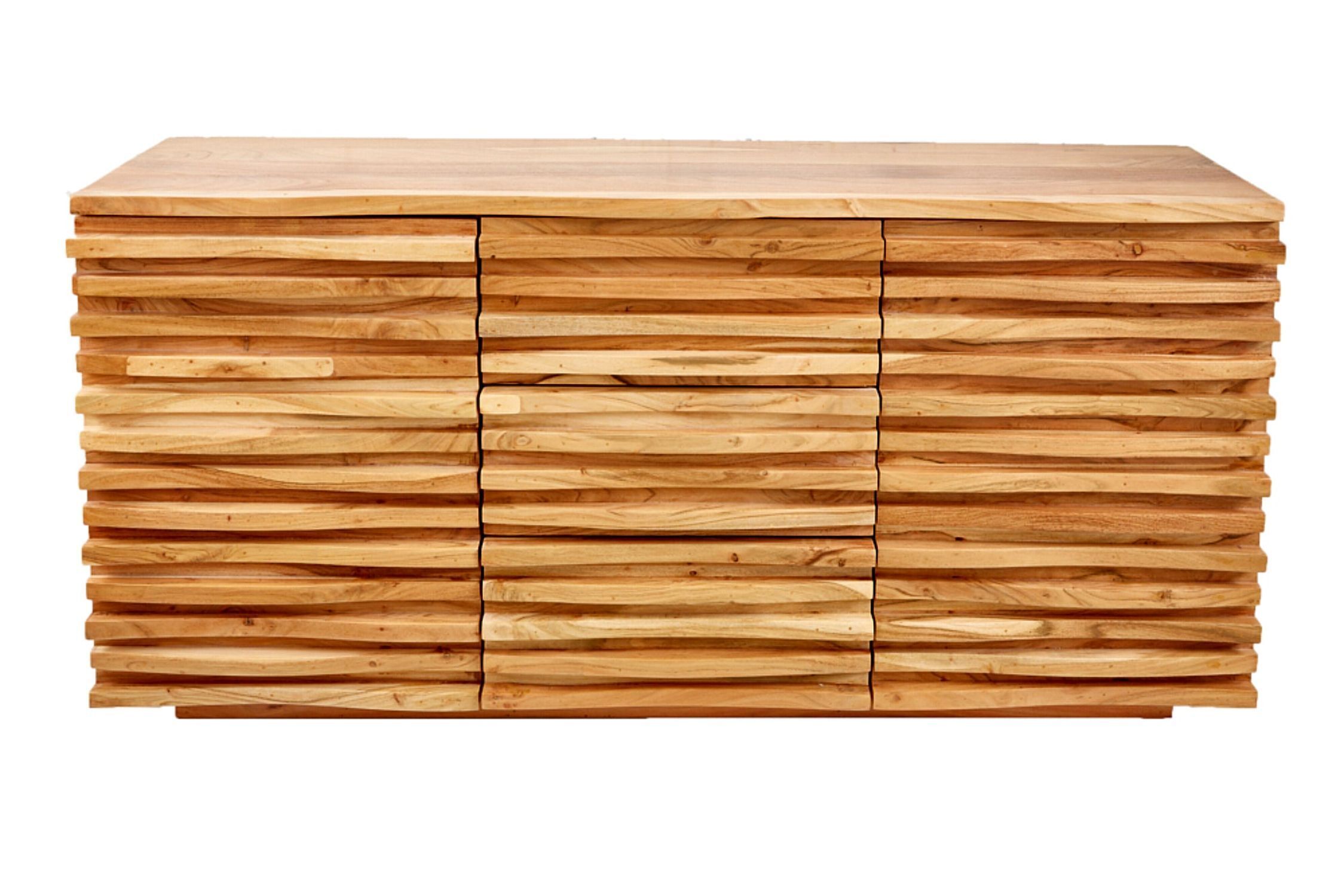 Sideboard Holz 160 cm breit H: 75 cm 3D Türen Modern