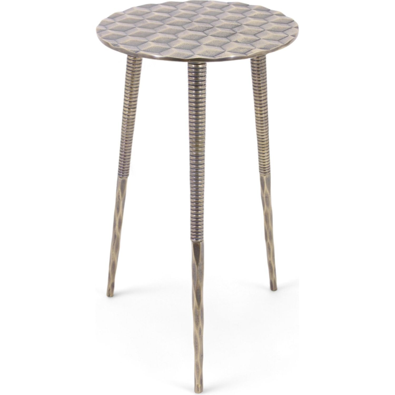 Beistelltisch rund Ø 47 cm H: 45,7 cm Grau Dreibein