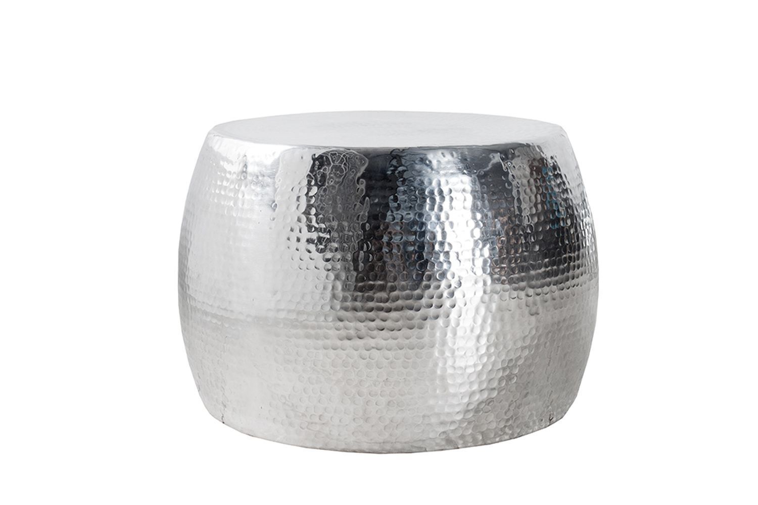 Couchtisch Aluminium Hammerschlag Ø 60 cm in Silber