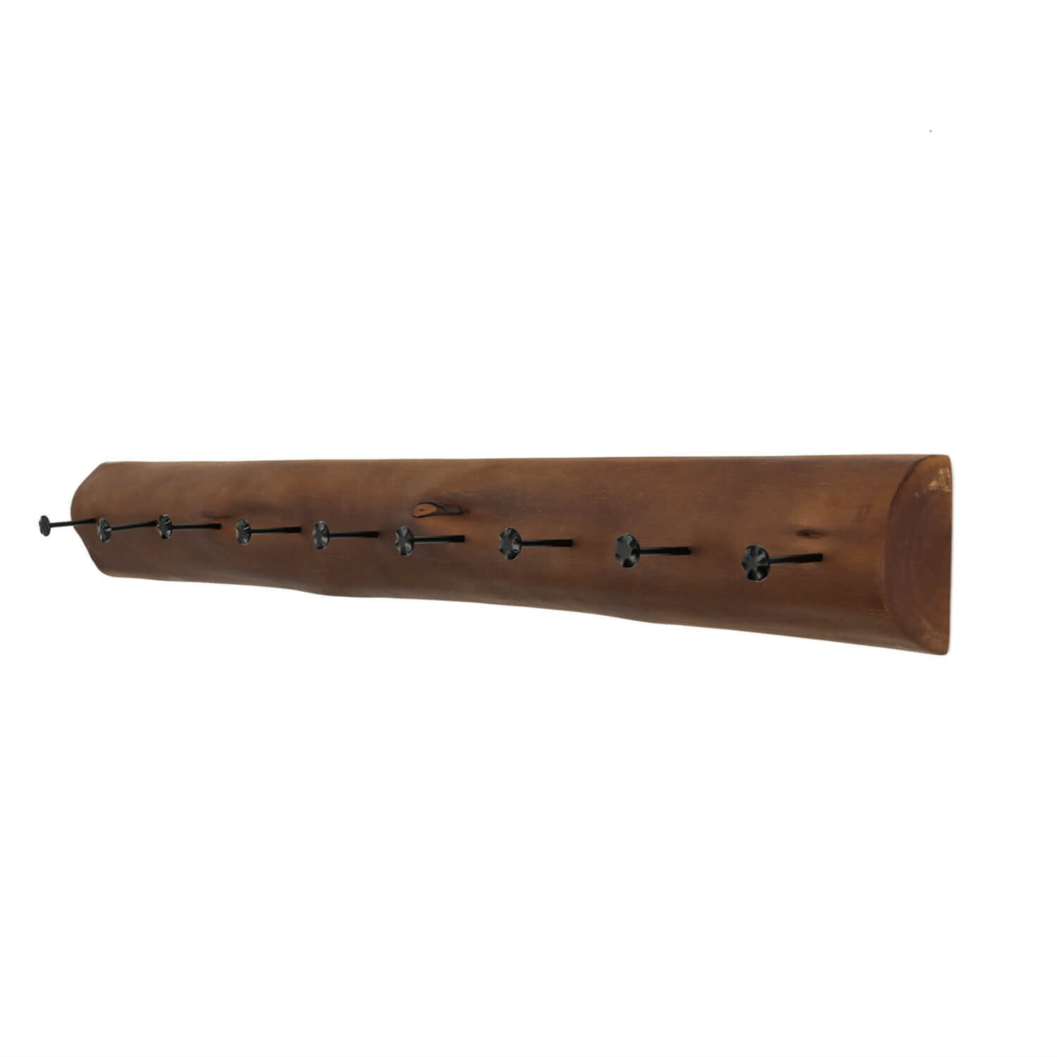Wandgarderobe Holz Metall Handarbeit 49,5 cm in Braun Schwarz