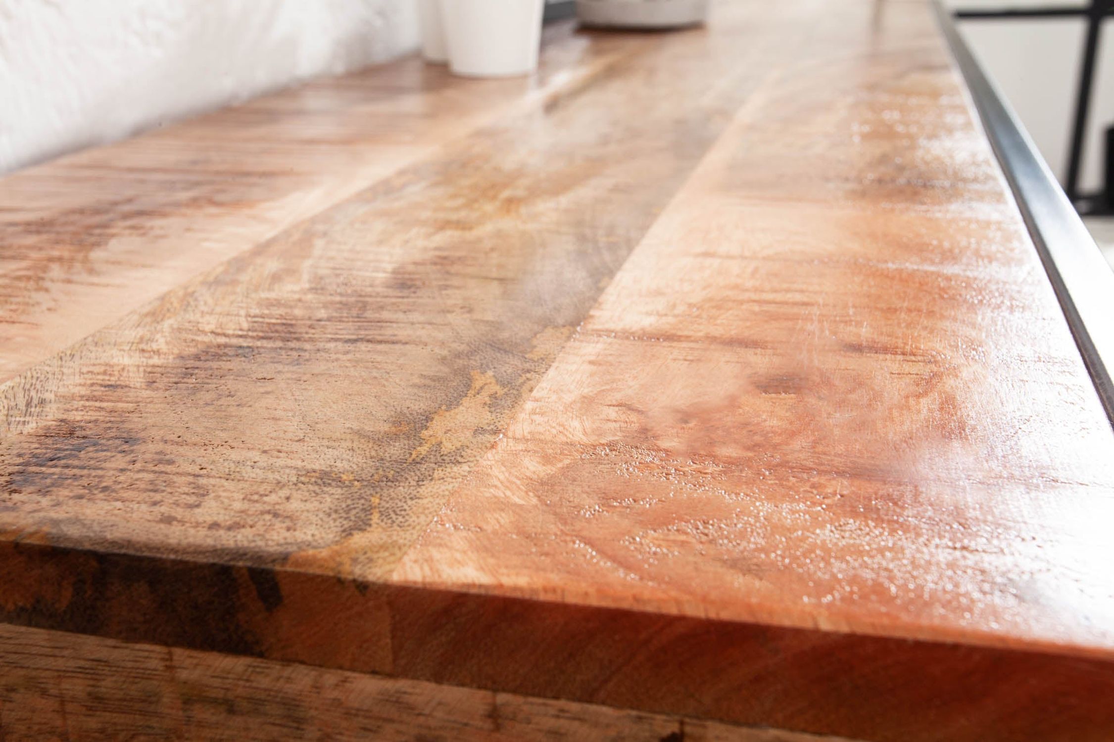 Konsolentisch mit Schublade Mango Holz Metall 120cm
