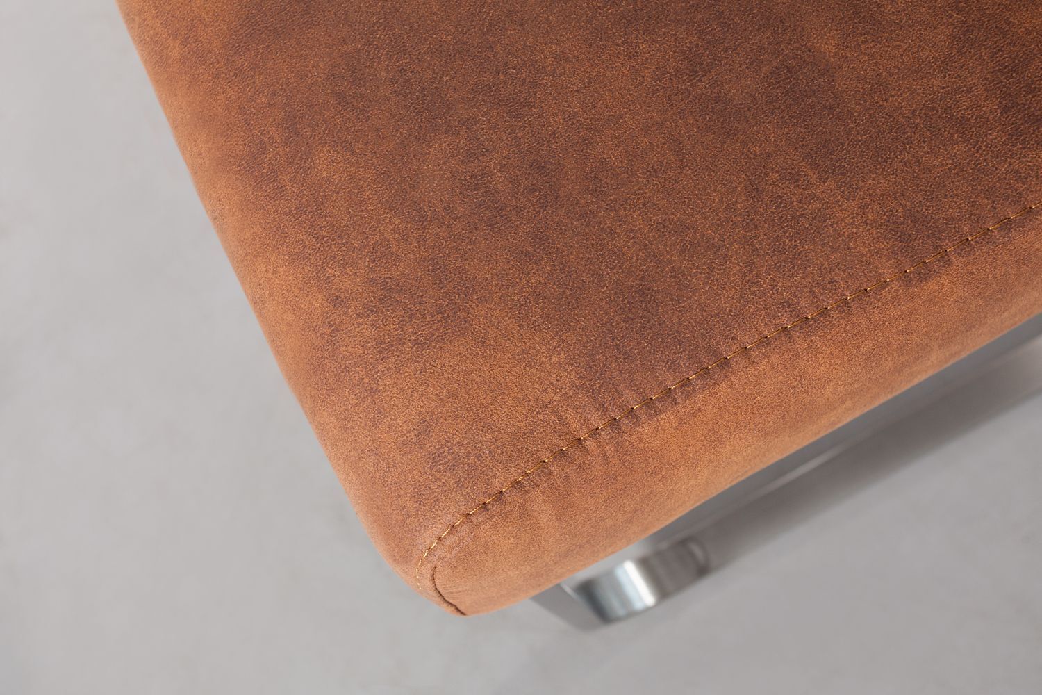 Esszimmerstuhl Microfaser Edelstahl 60x27 cm in Vintage Braun