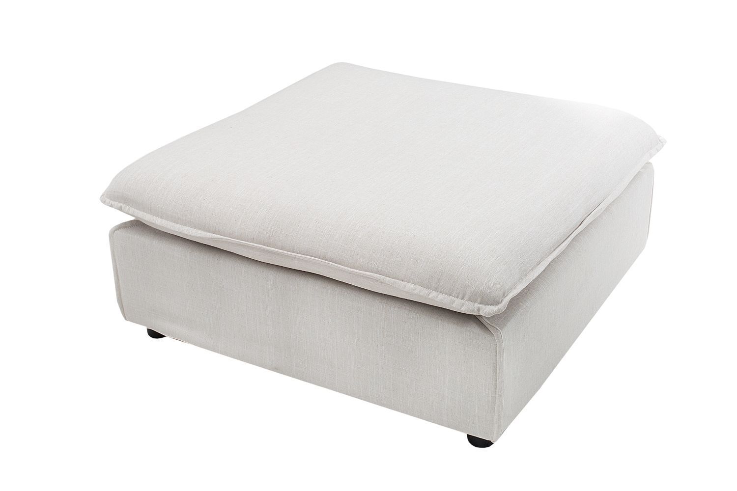 Hocker Strukturstoff Tonnentaschenfedern 100x31,8 cm in Natur