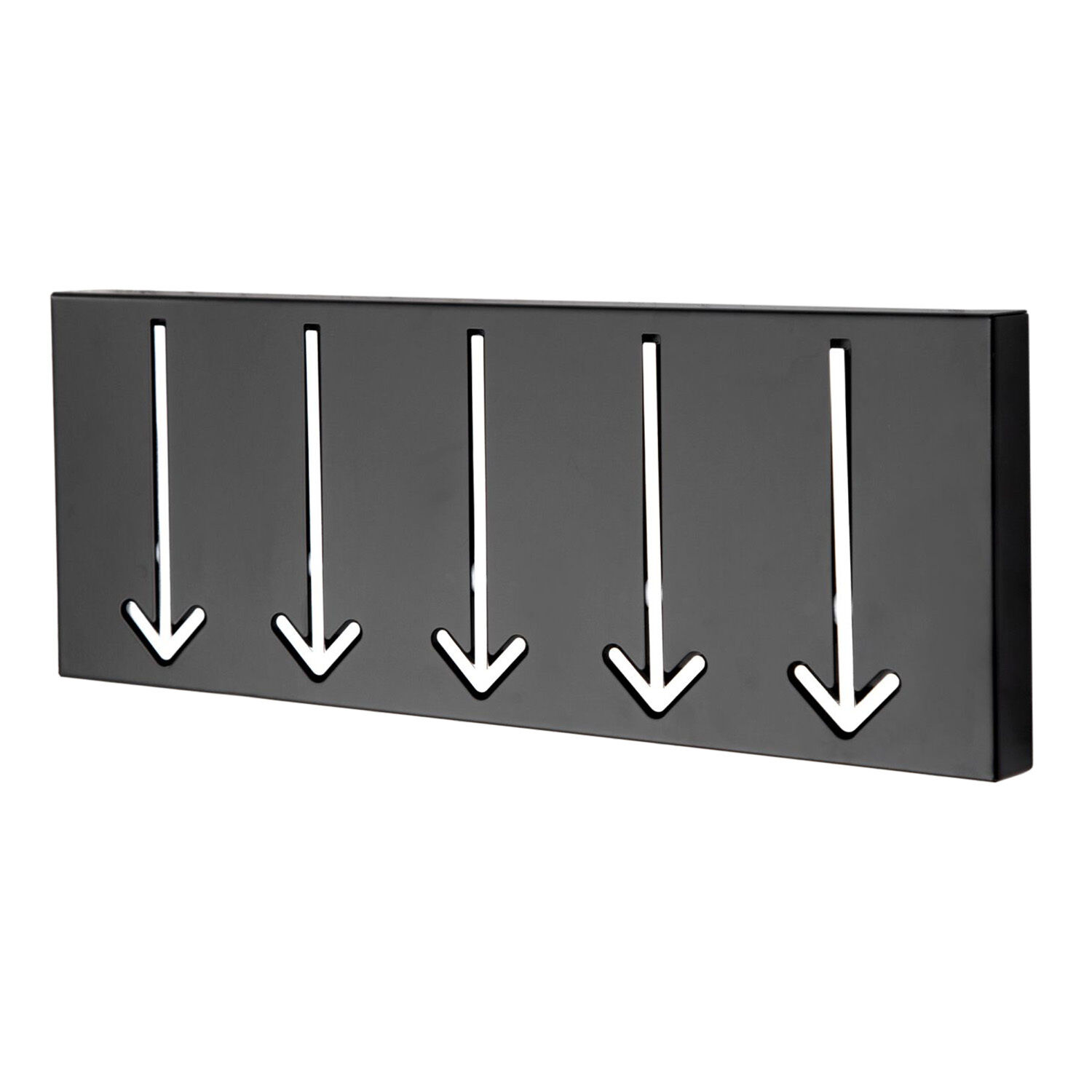 Wandgarderobe Metall 45 cm in Schwarz Weiß mit 5 Haken