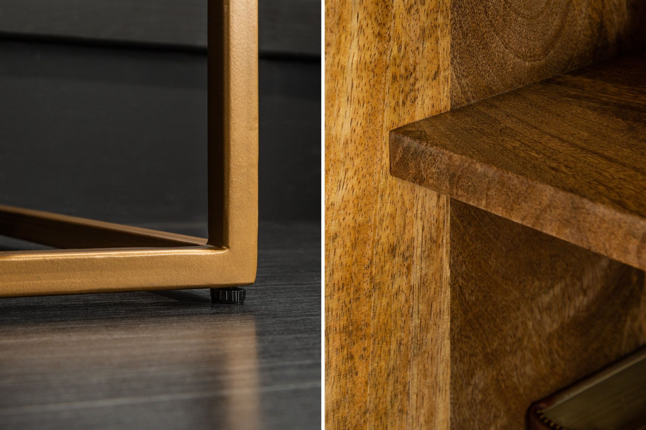 Mehrzweckschrank Holz Achat Metall 100 x 121 cm dekorativ