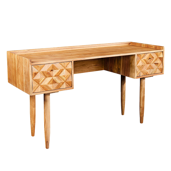 Schreibtische holzschreibtisch, holz, eckschreibtisch, stehle, geometrisches-muster