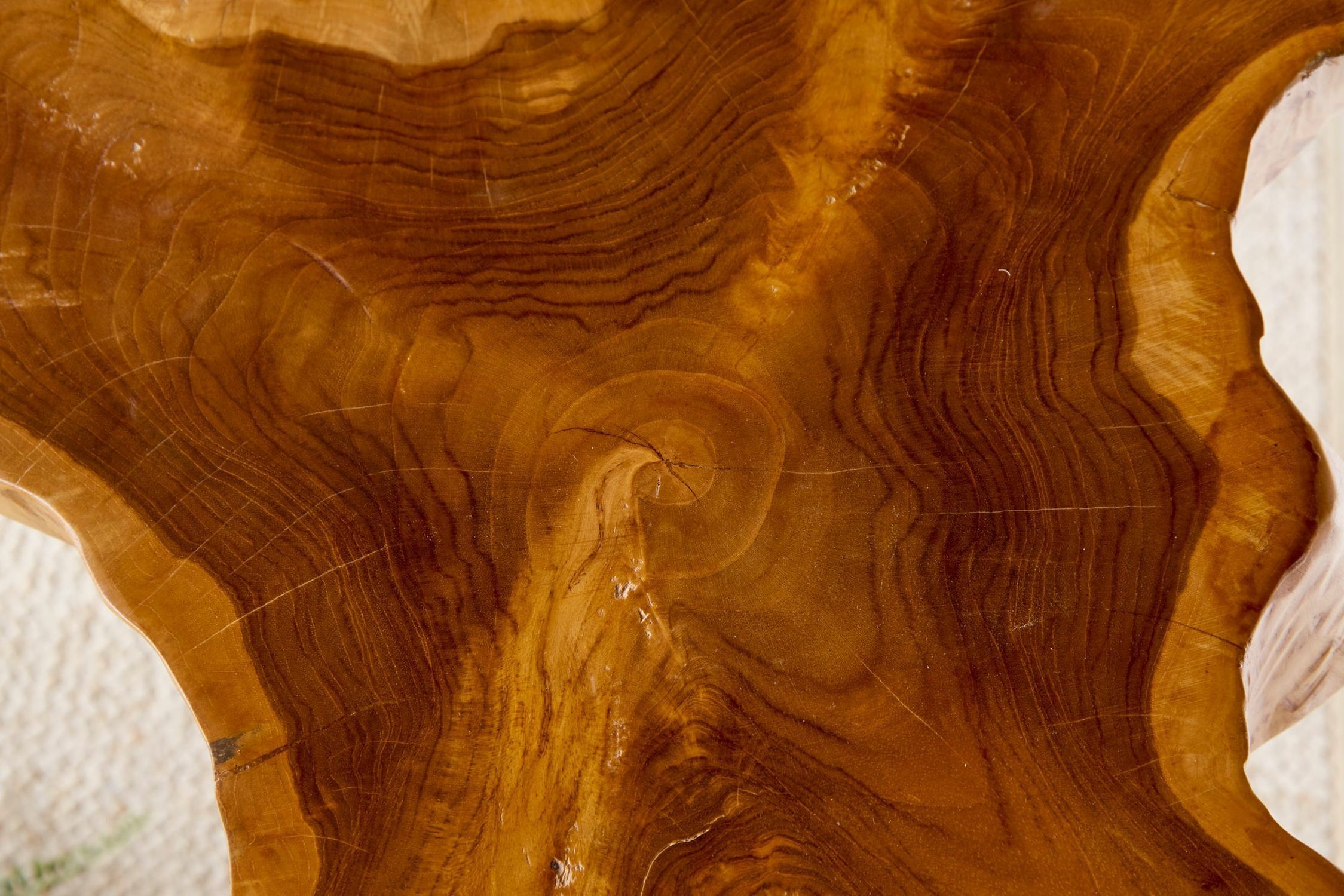Couchtisch Teakholz Metall Natur Schwarz 60x58 cm Handarbeit