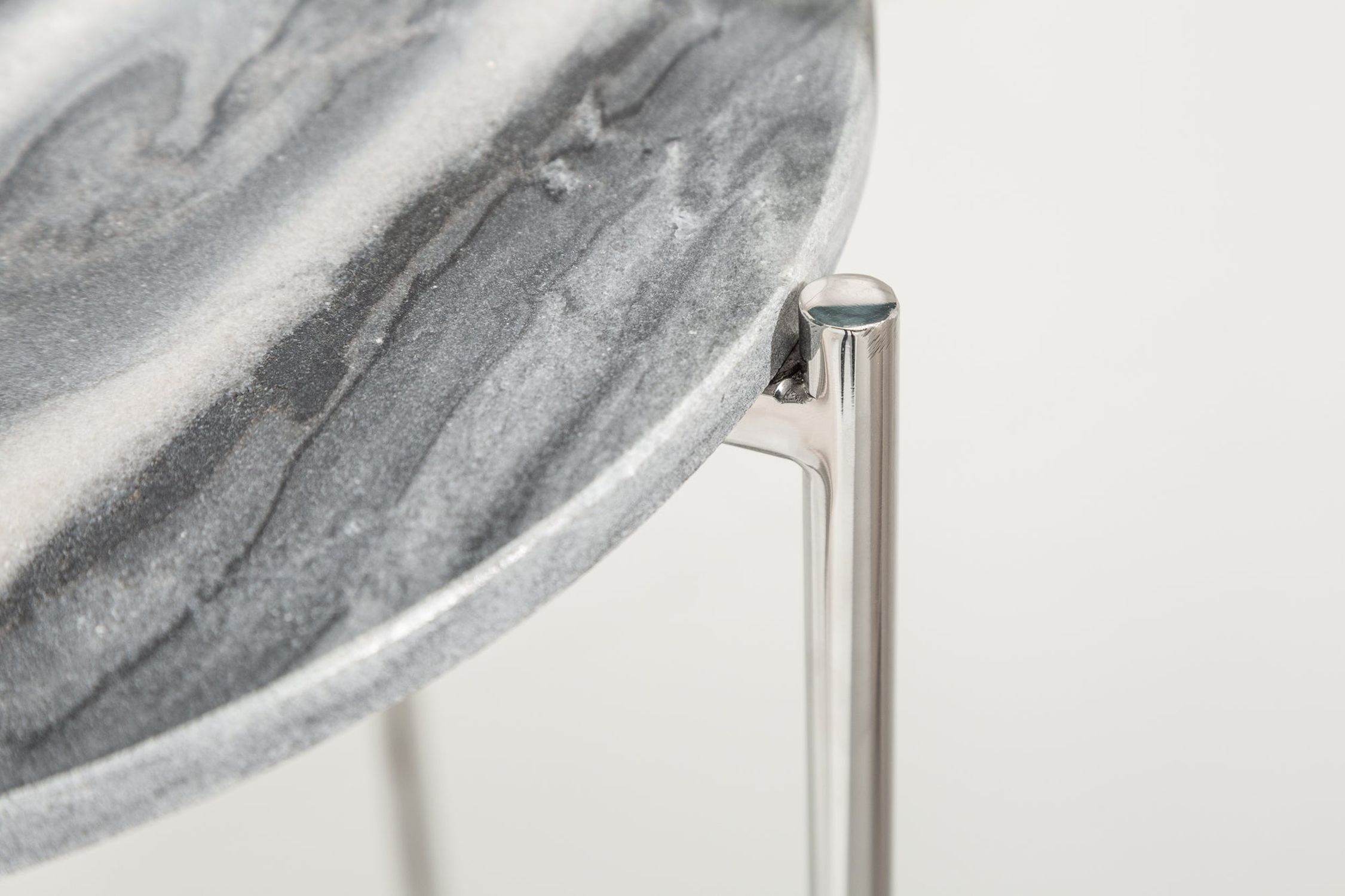 Beistelltisch Marmor Metall in Grau Silber 38x38 cm