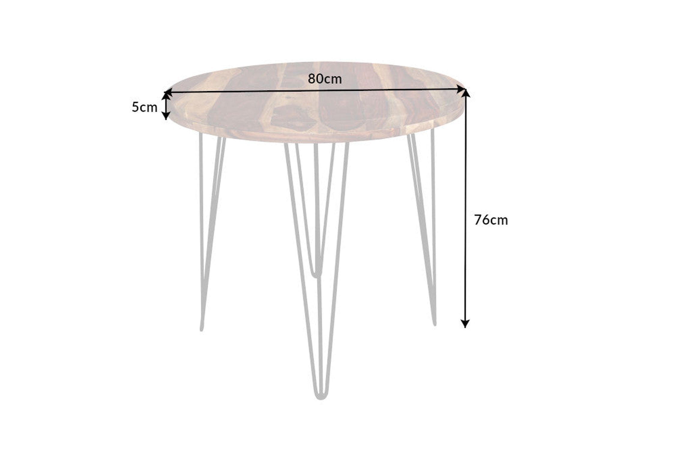 Esstisch Sheesham Holz massiv 80 x 80 cm