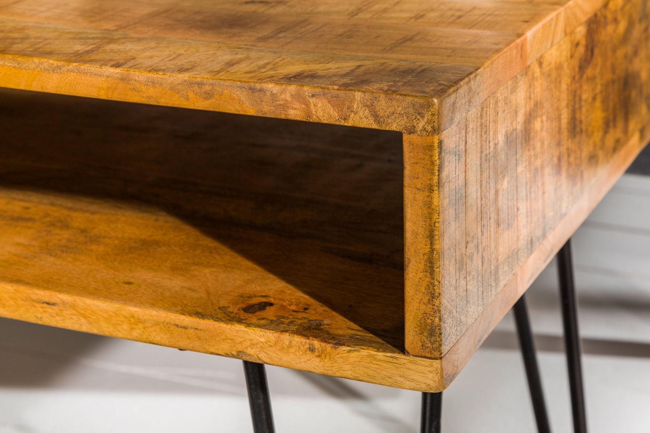 Couchtisch Mango Holz Metall 100 x 50 cm