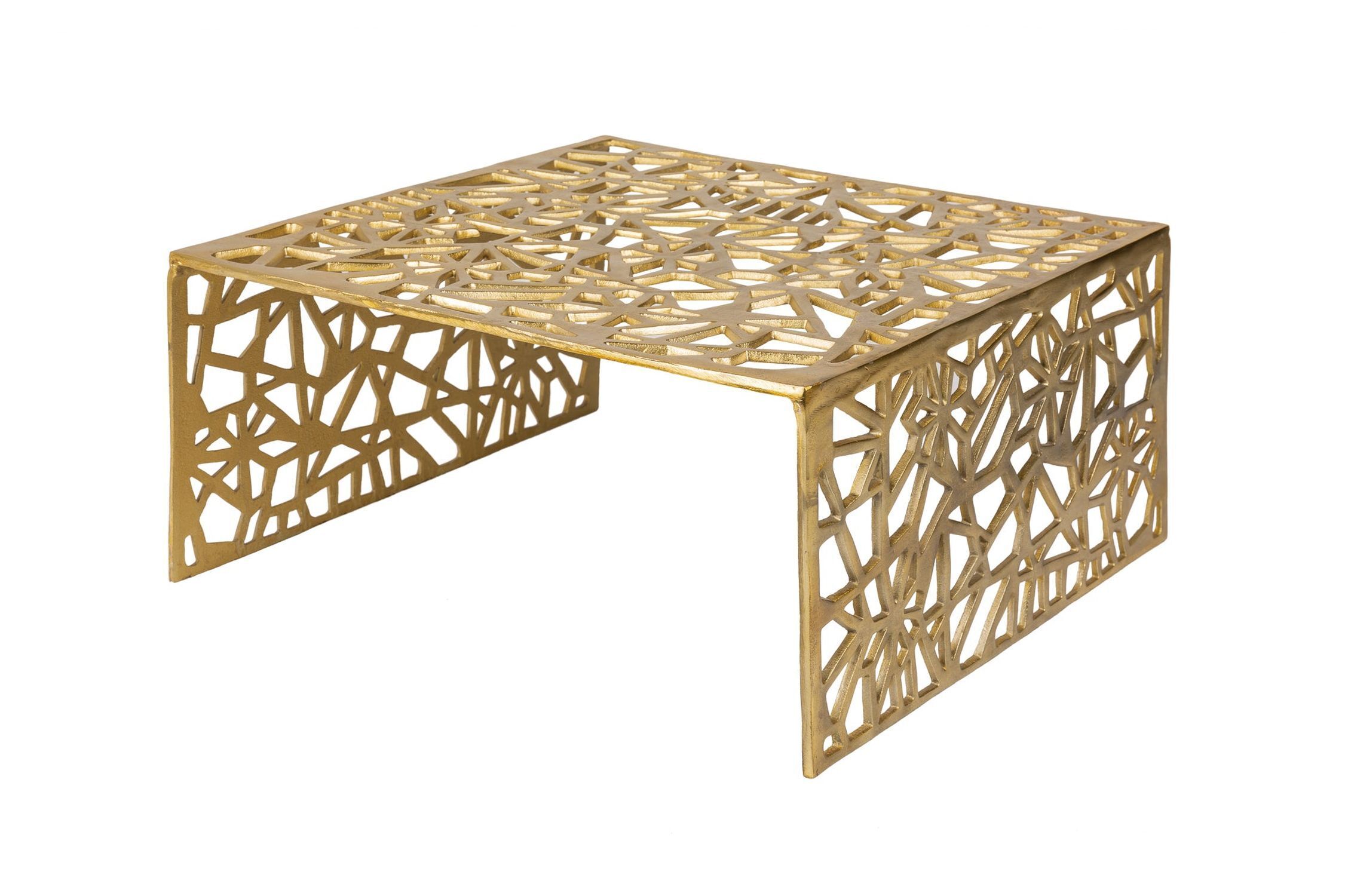 Couchtisch Metall in Gold 60 x 60 cm Handarbeit