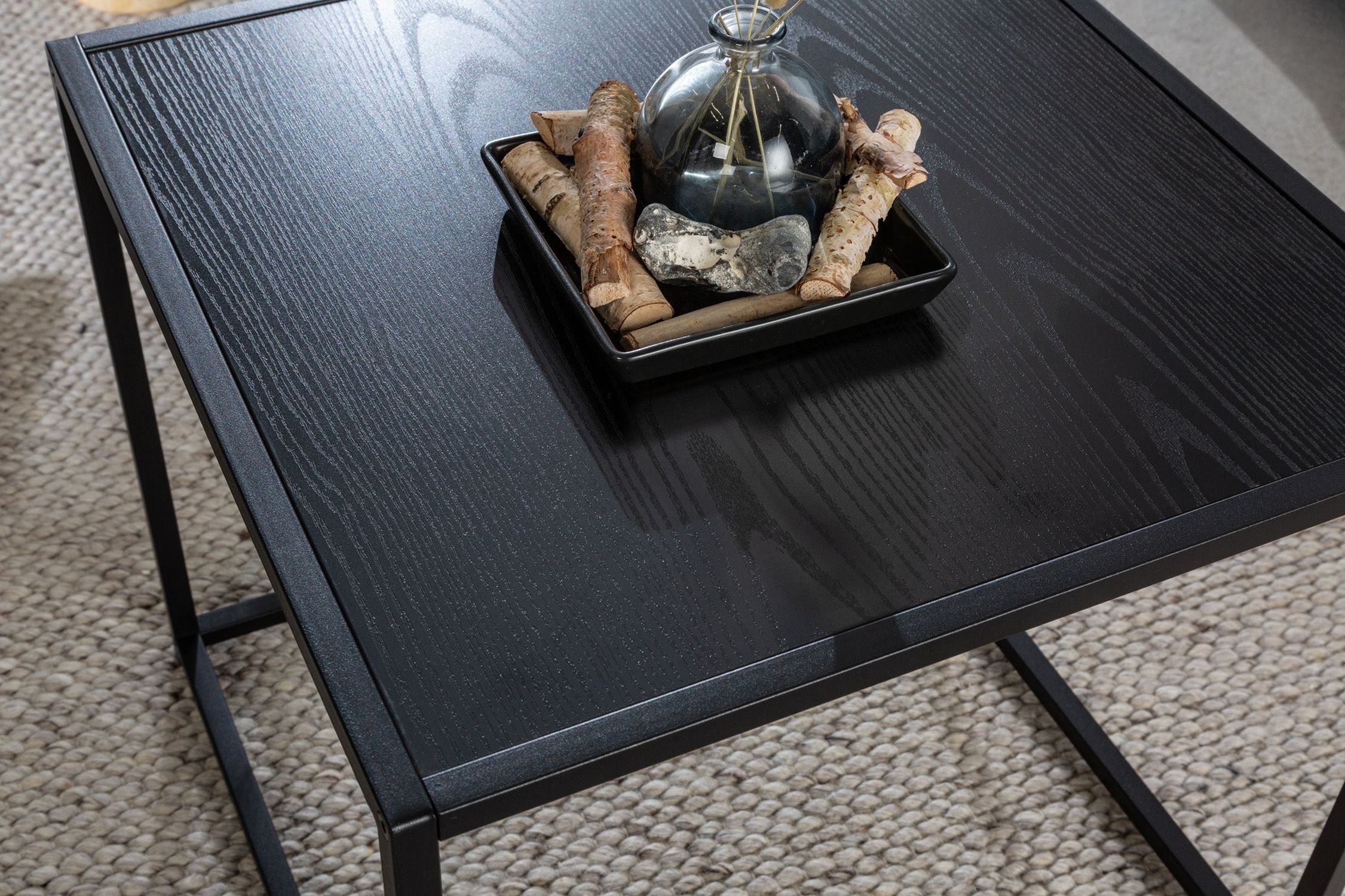Beistelltisch 2er Set in Schwarz quadratisch Modern