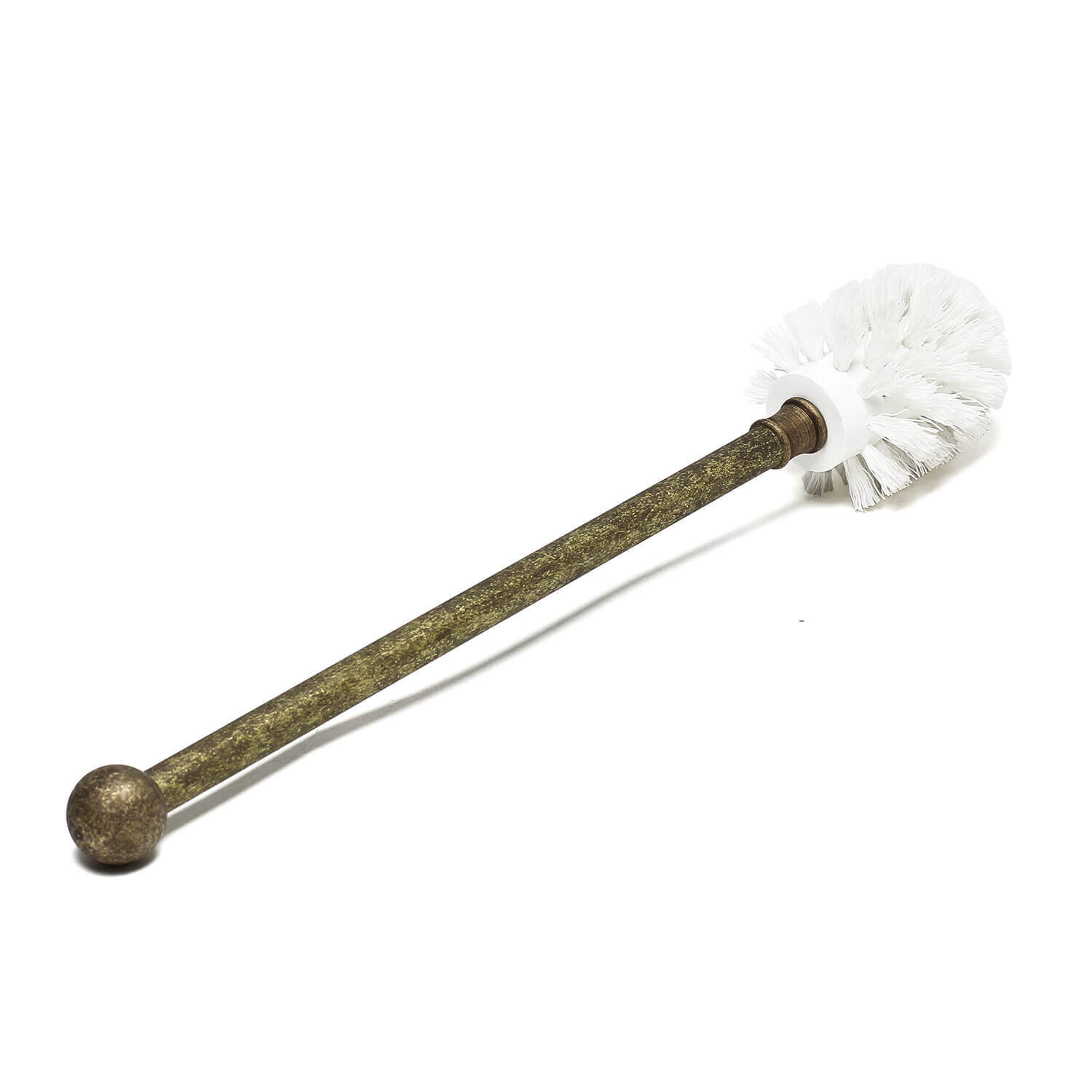 WC-Bürste Echt-Messing Keramik in Bronze Antik Weiß