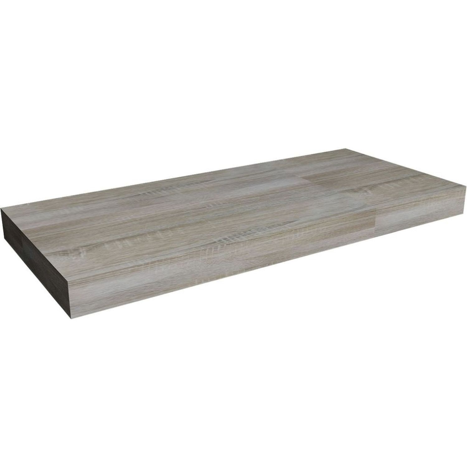 Wandregal schwebend 80 cm Holz Optik Grau MDF Kunststoff