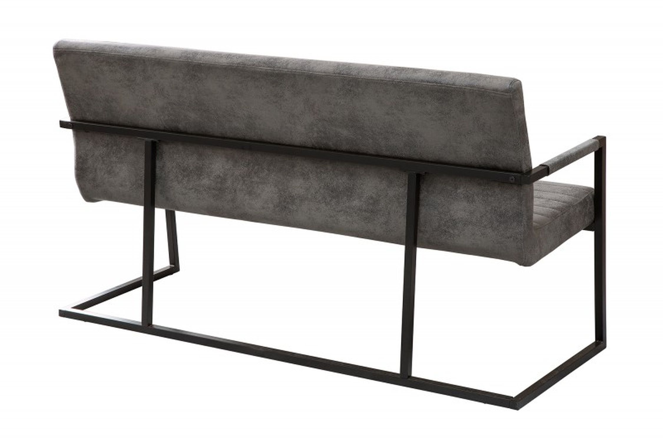 Sitzbank Microfaser Eisen 160 cm in Grau Schwarz