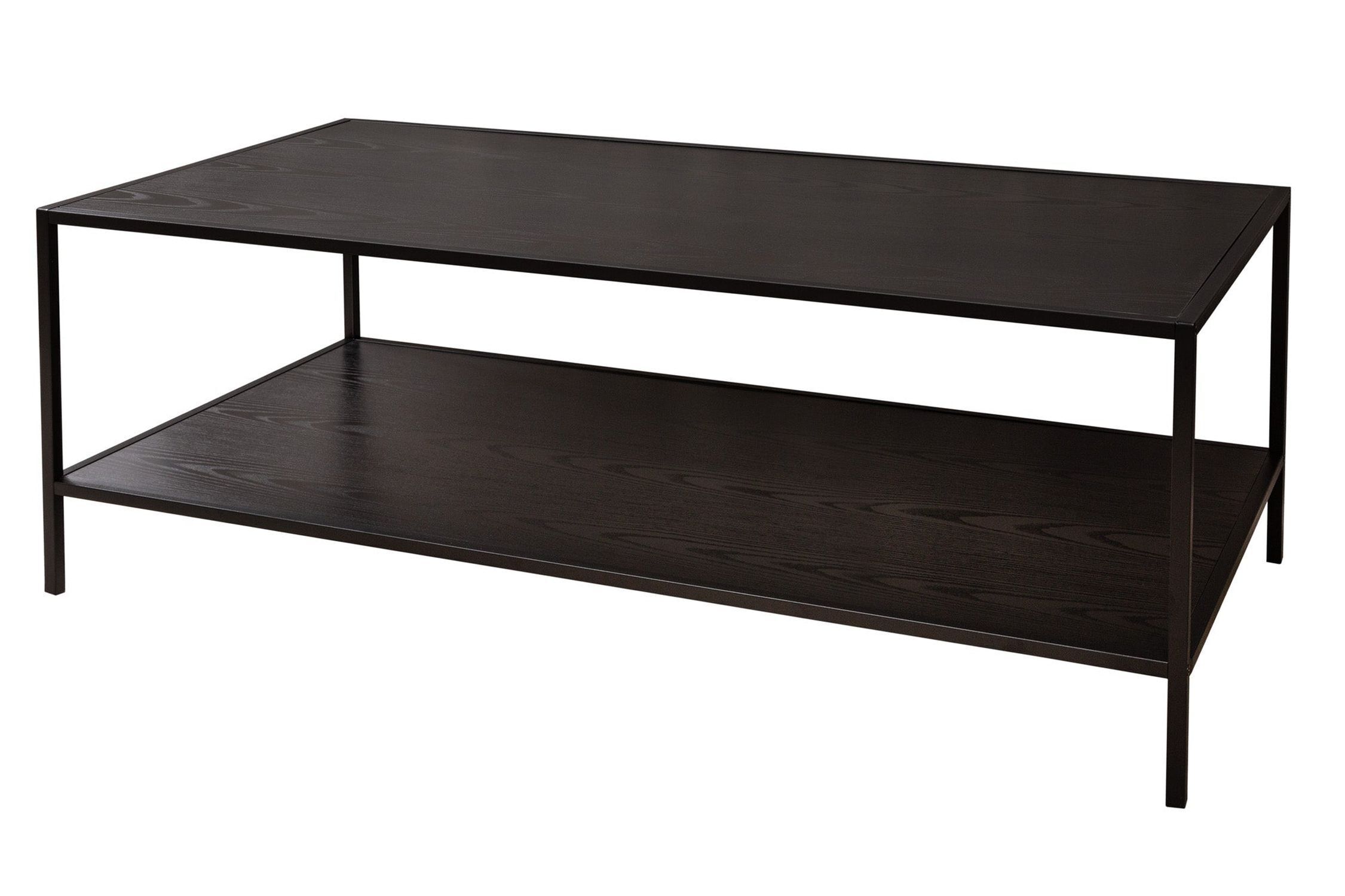 Couchtisch mit Stauraum Schwarz 120 x 60 cm rechteckig