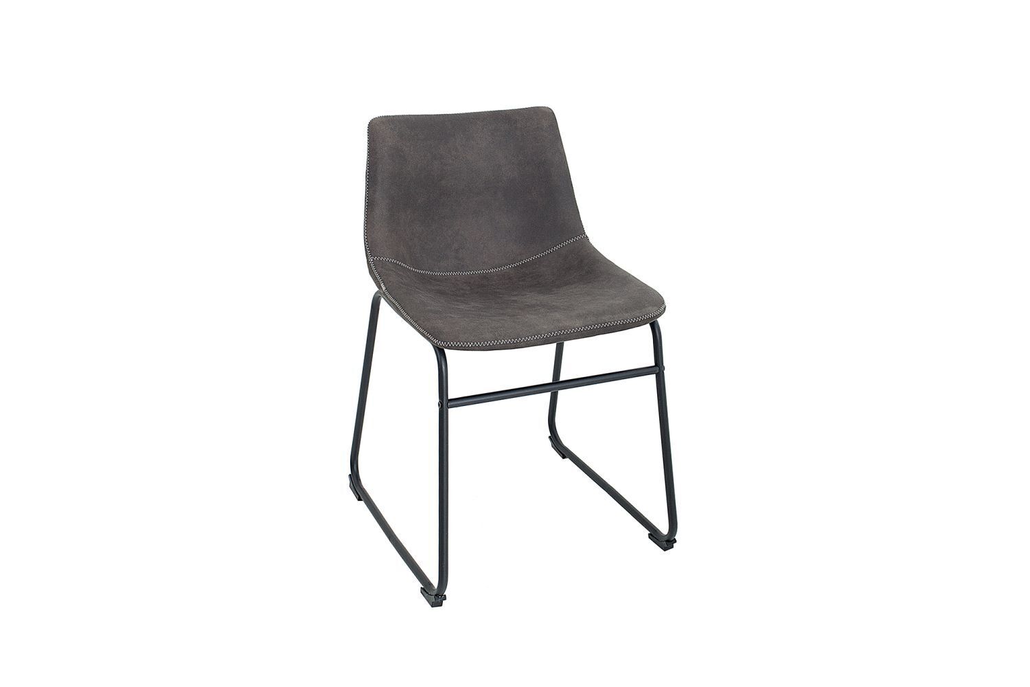 Esszimmerstuhl Microfaser Eisen 45 cm in Vintage Grau Schwarz