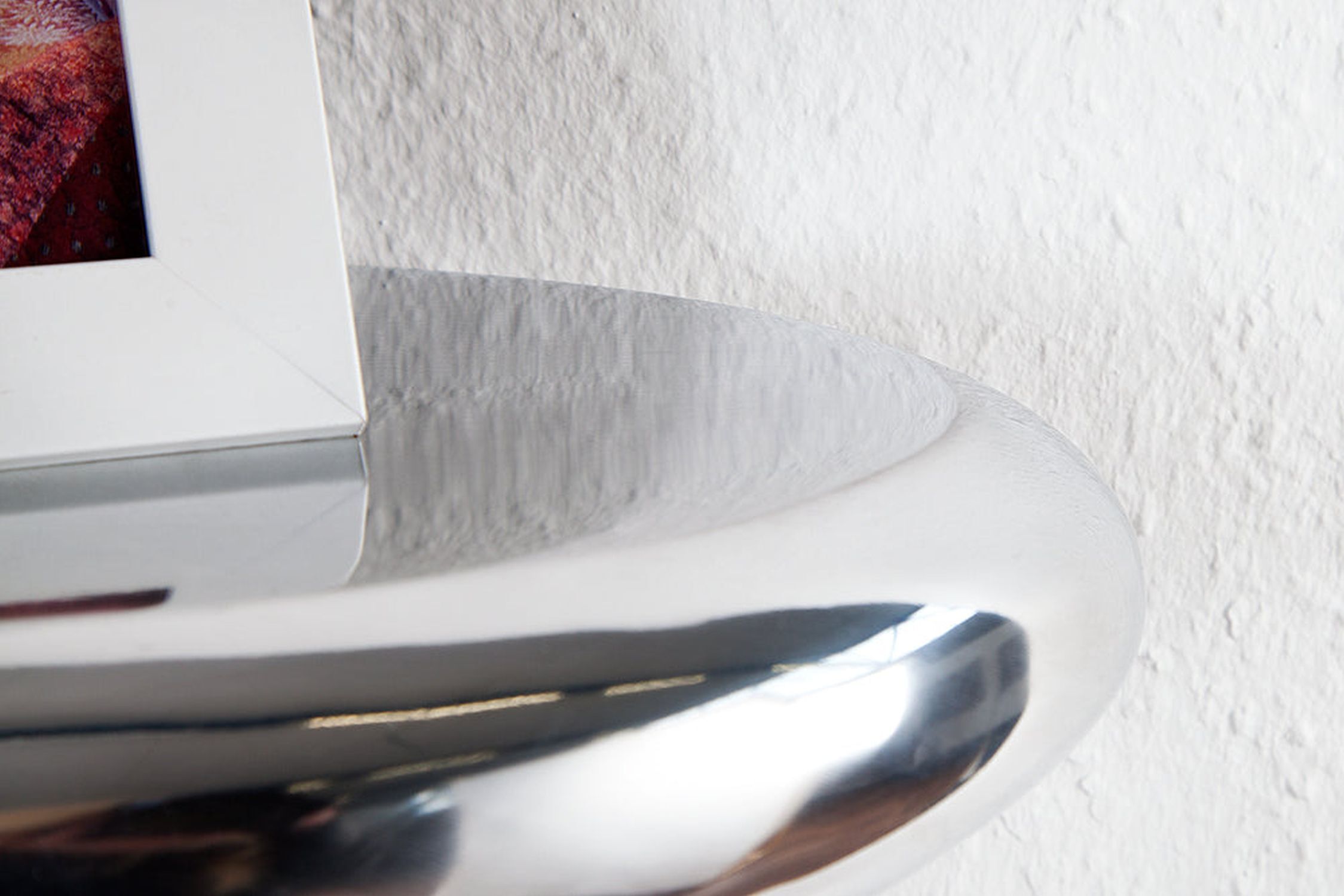 Wandregal Metall in Silber B: 40 cm rund schwebend