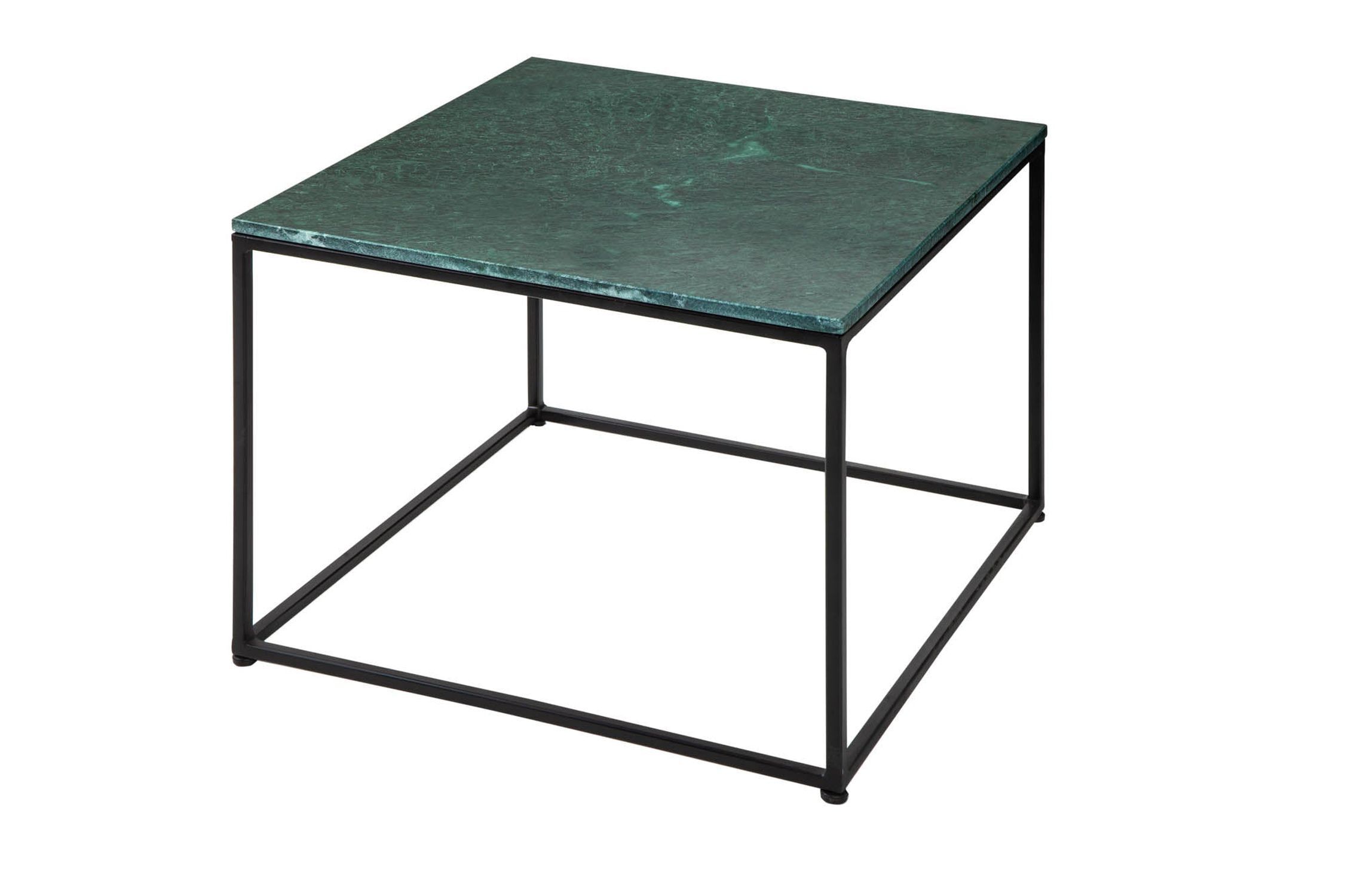 Couchtisch Marmor Metall in Grün Schwarz 50 x 50 cm