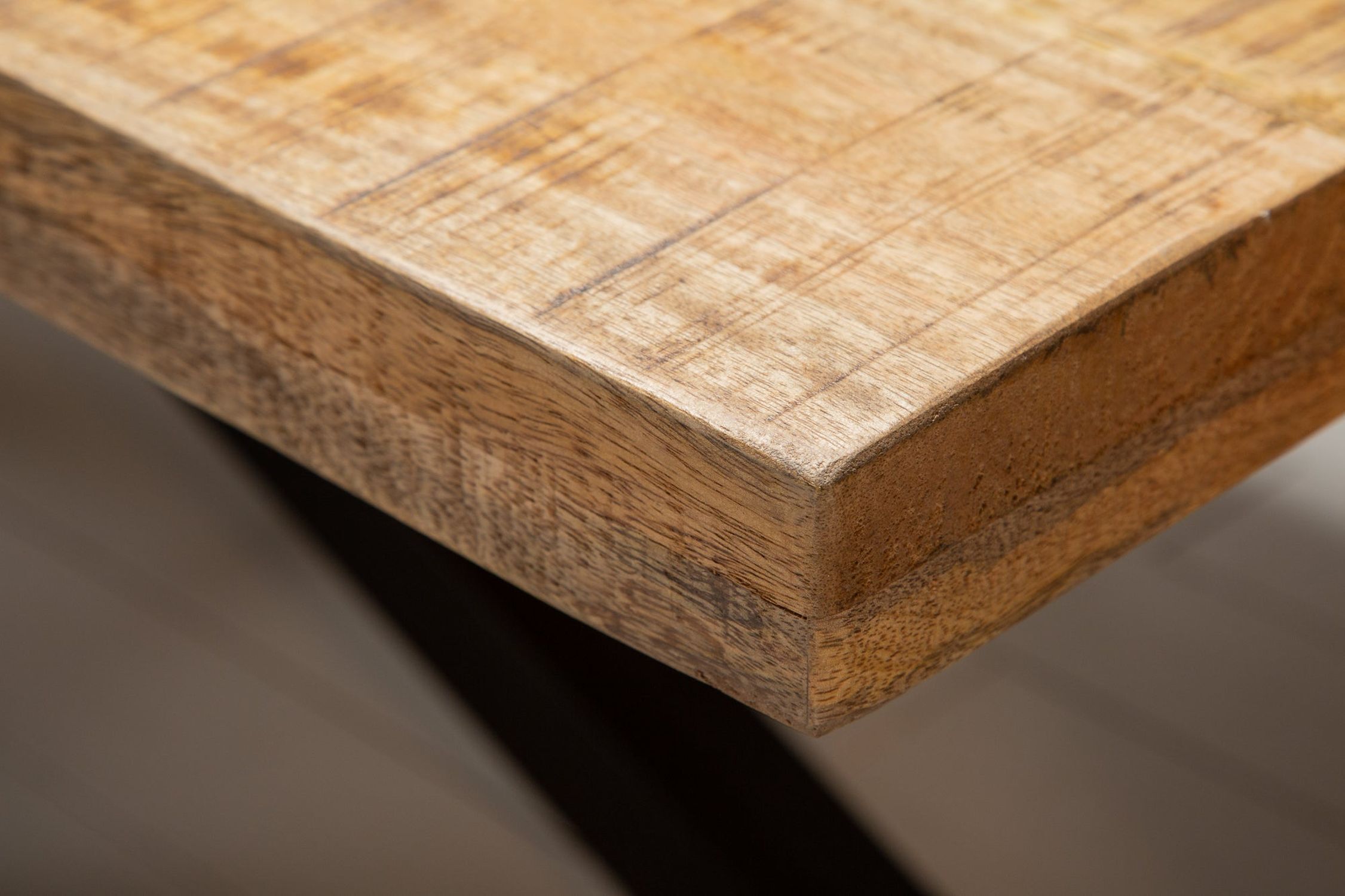 Esstisch Mango Holz Metall 180 x 90 cm Industrial Design