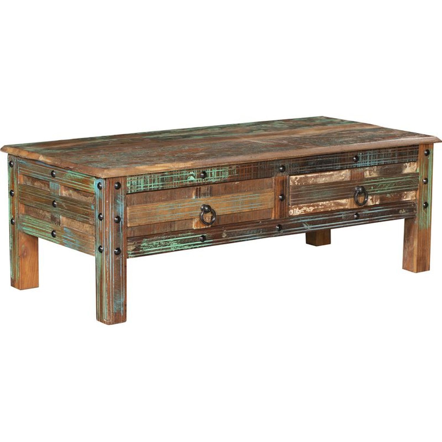 Couchtisch mit Schubladen 115 cm Holz Bunt BLAIR