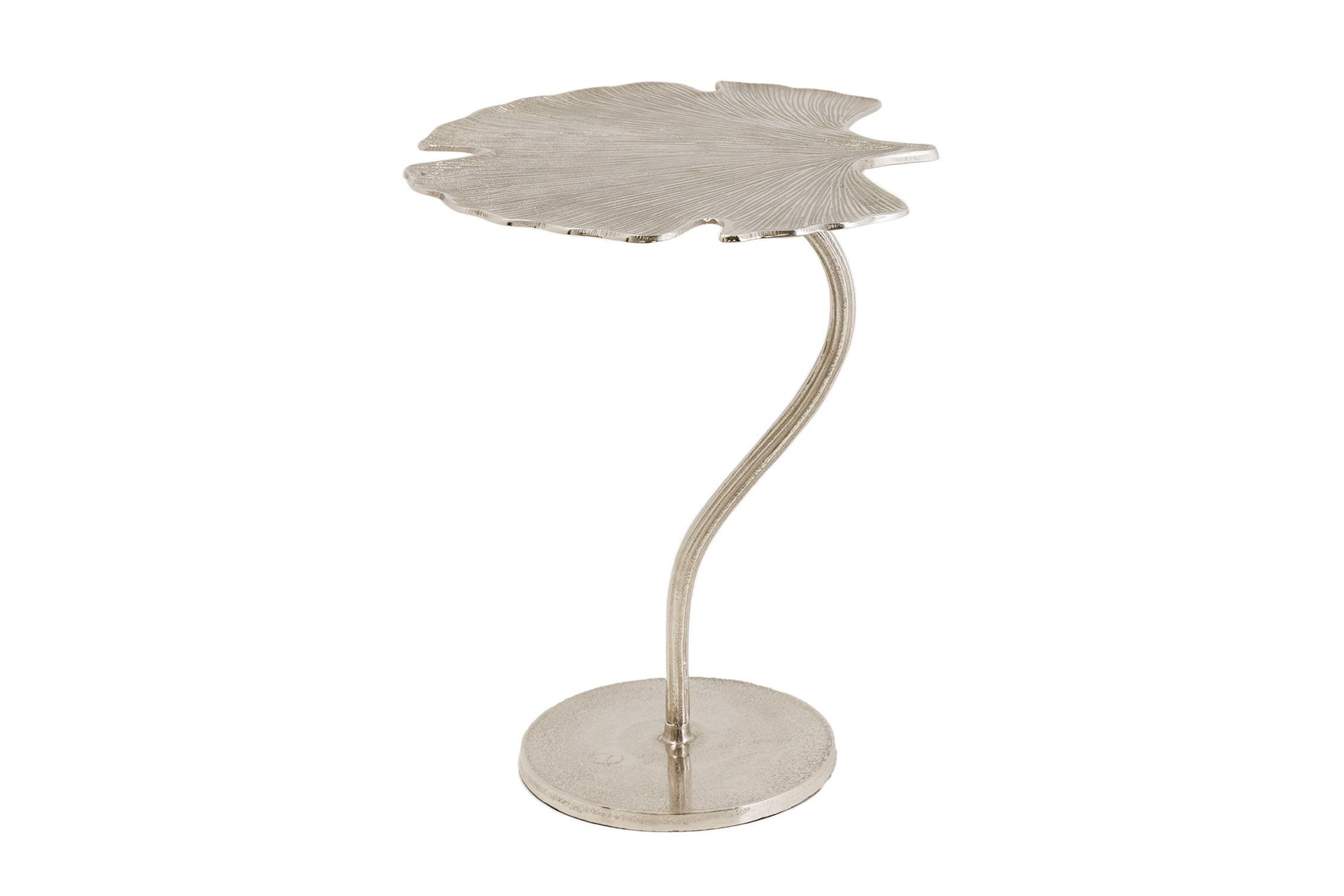 Beistelltisch Metall in Silber 46x43 cm Handarbeit