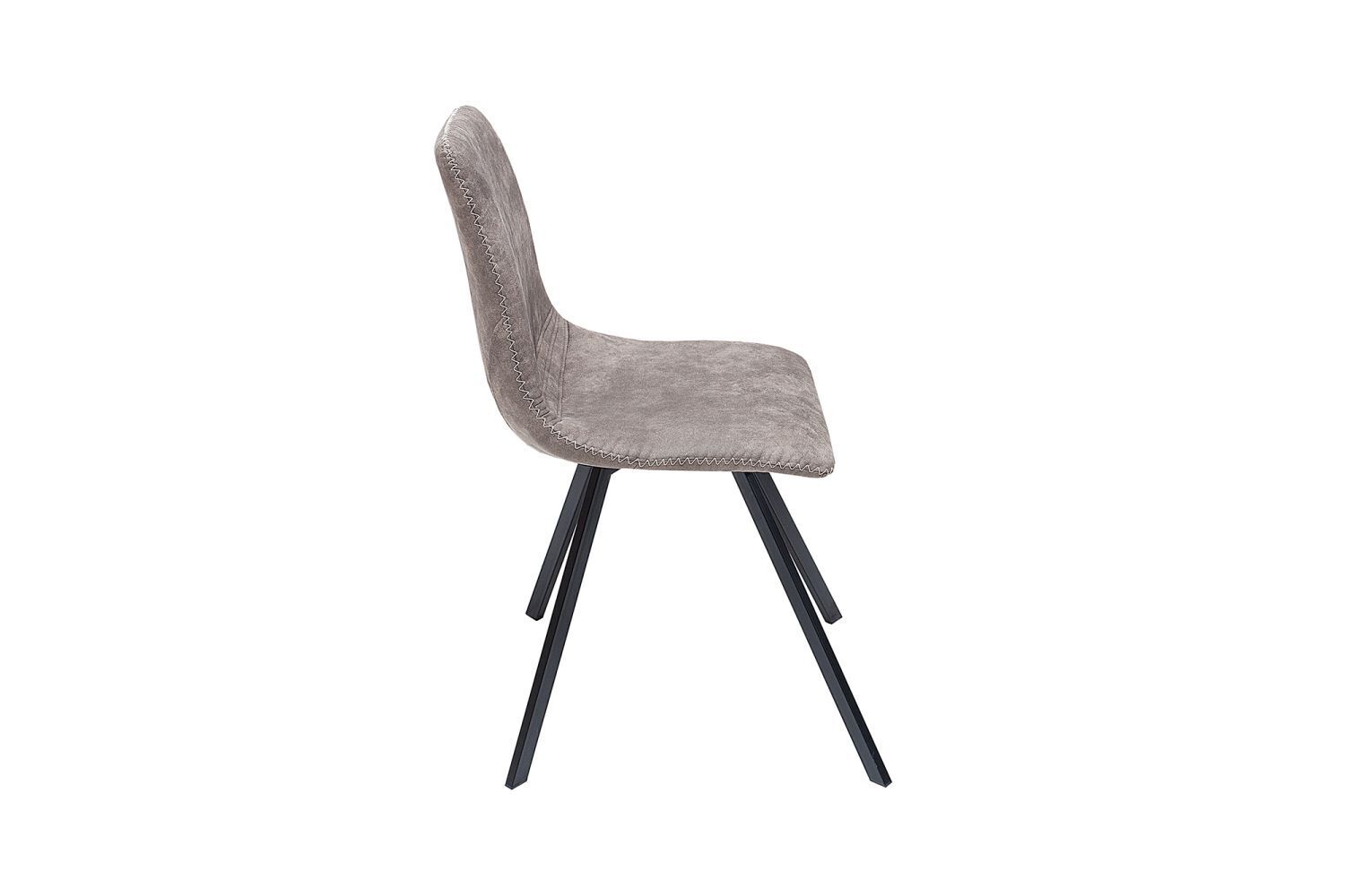 Esszimmerstuhl Microfaser Metall 47 cm in Taupe Grau Schwarz