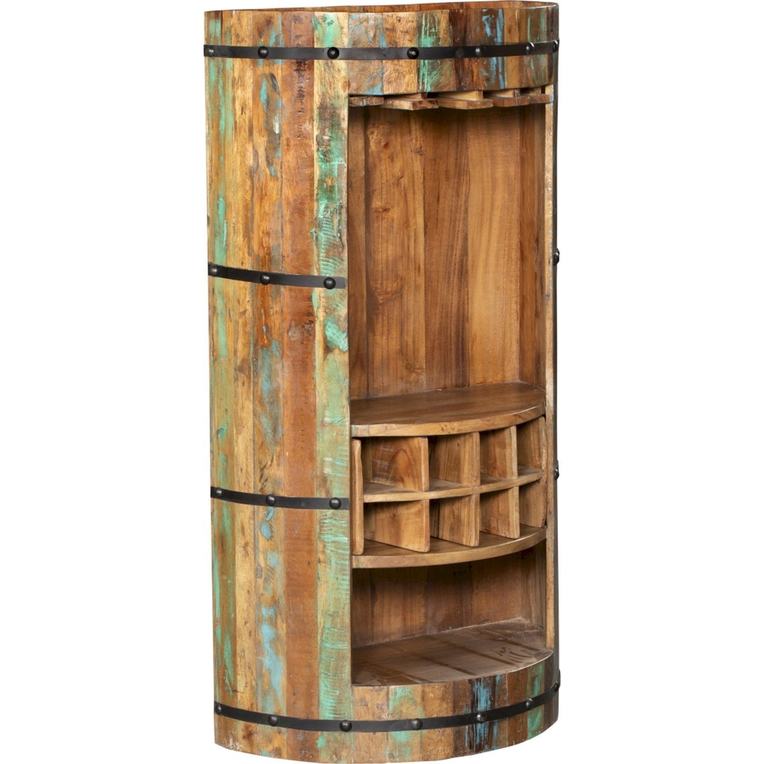 Barschrank Holz 115 cm hoch halbrund für Hausbar Party