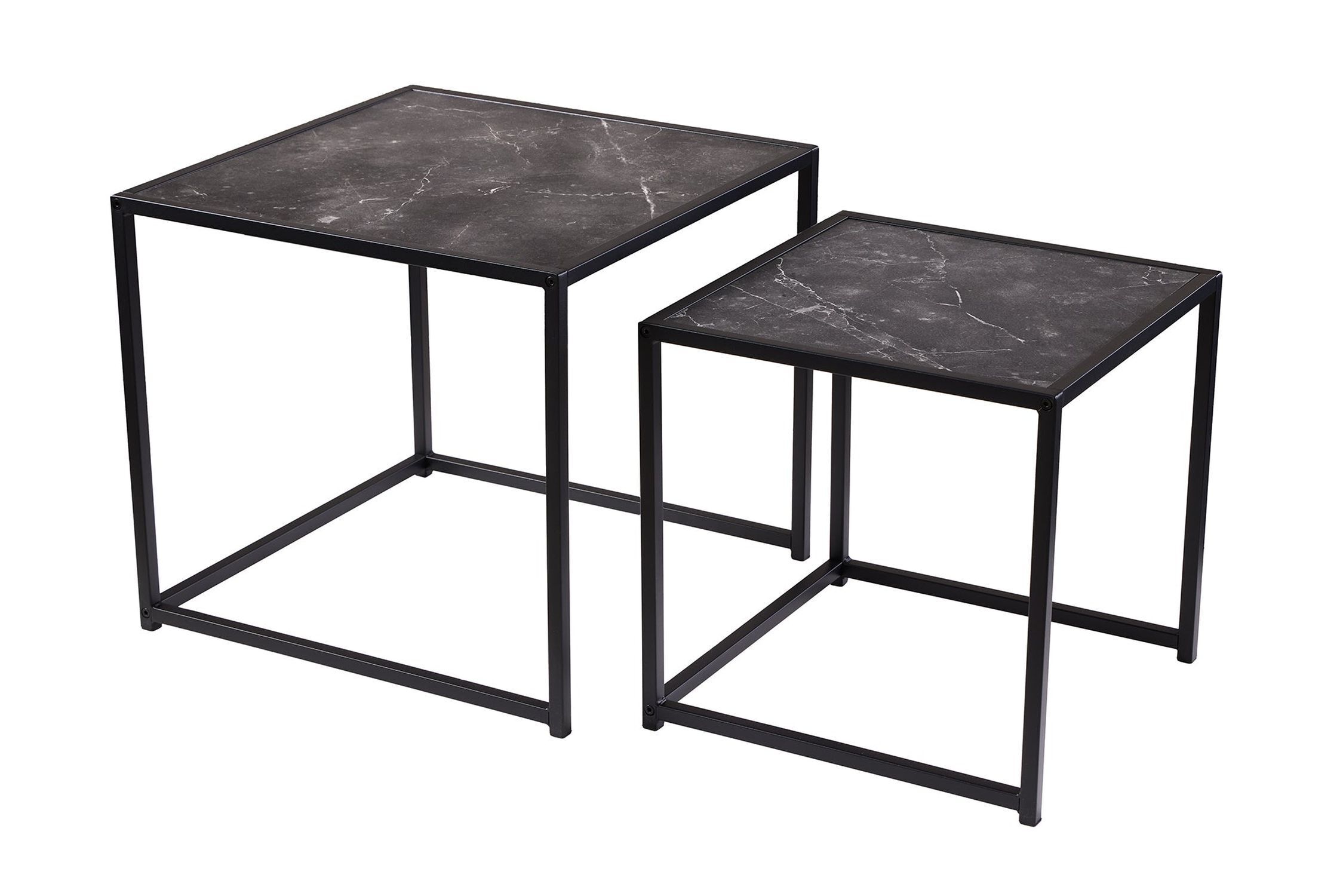 Beistelltisch 2er Set in Anthrazit Schwarz