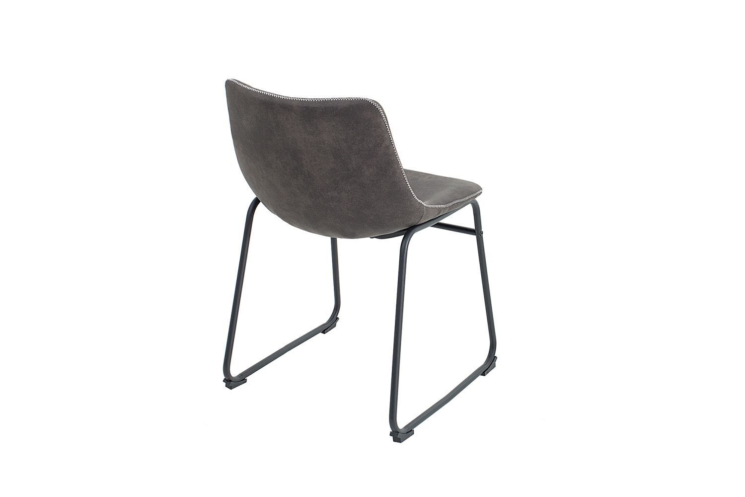 Esszimmerstuhl Microfaser Eisen 45 cm in Vintage Grau Schwarz