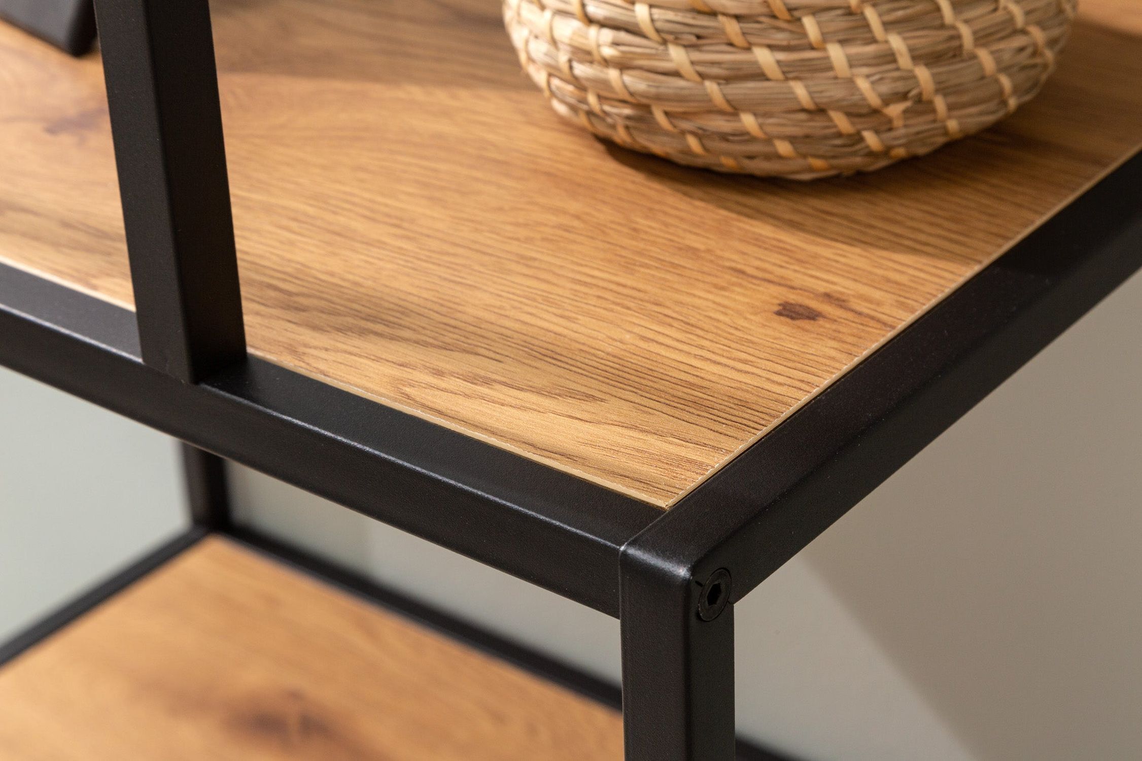 Regal Modern Holz Optik 77 x 185 cm asymmetrisch