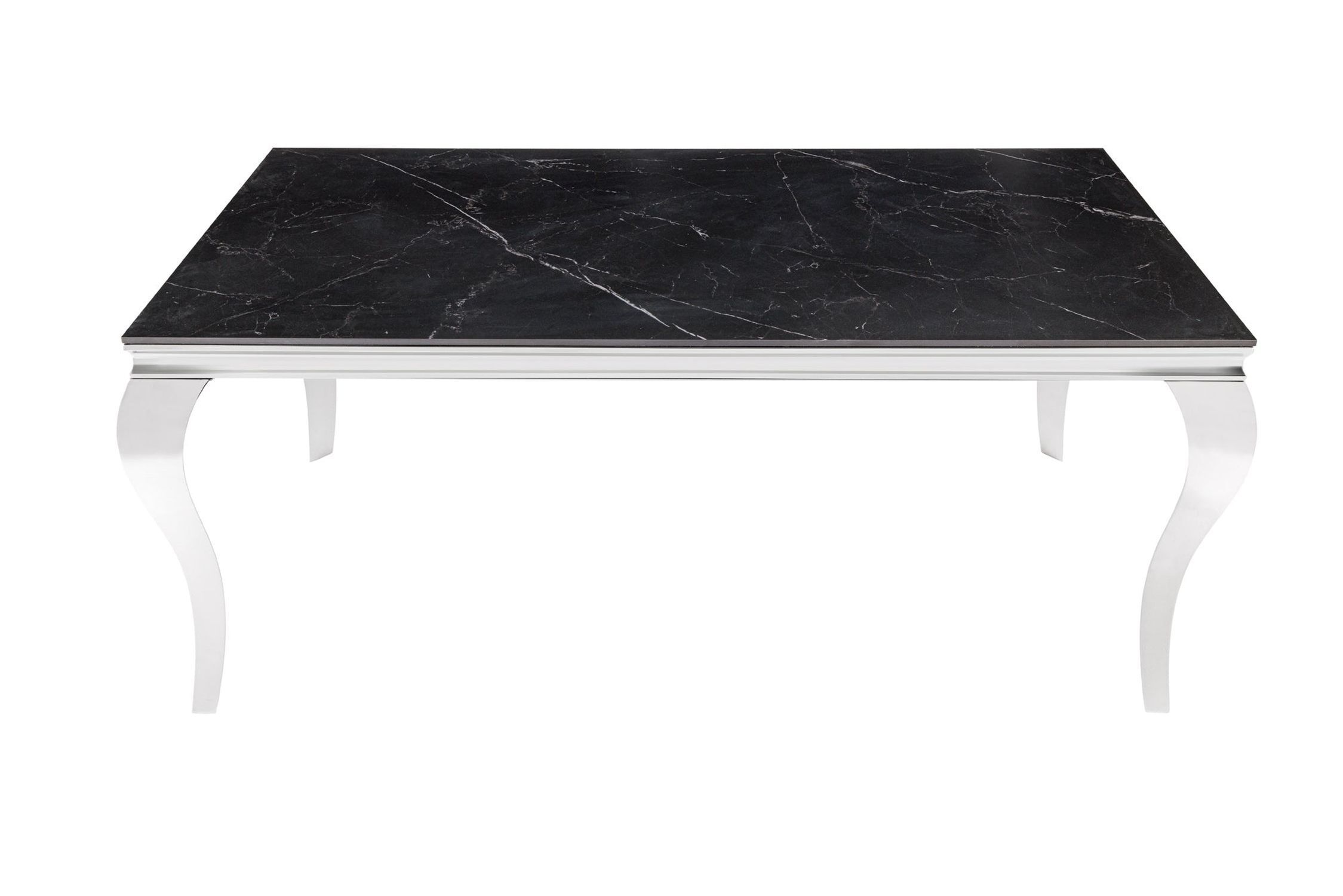 Esstisch Keramik in Schwarz Silber 180 x 90 cm Marmor Optik