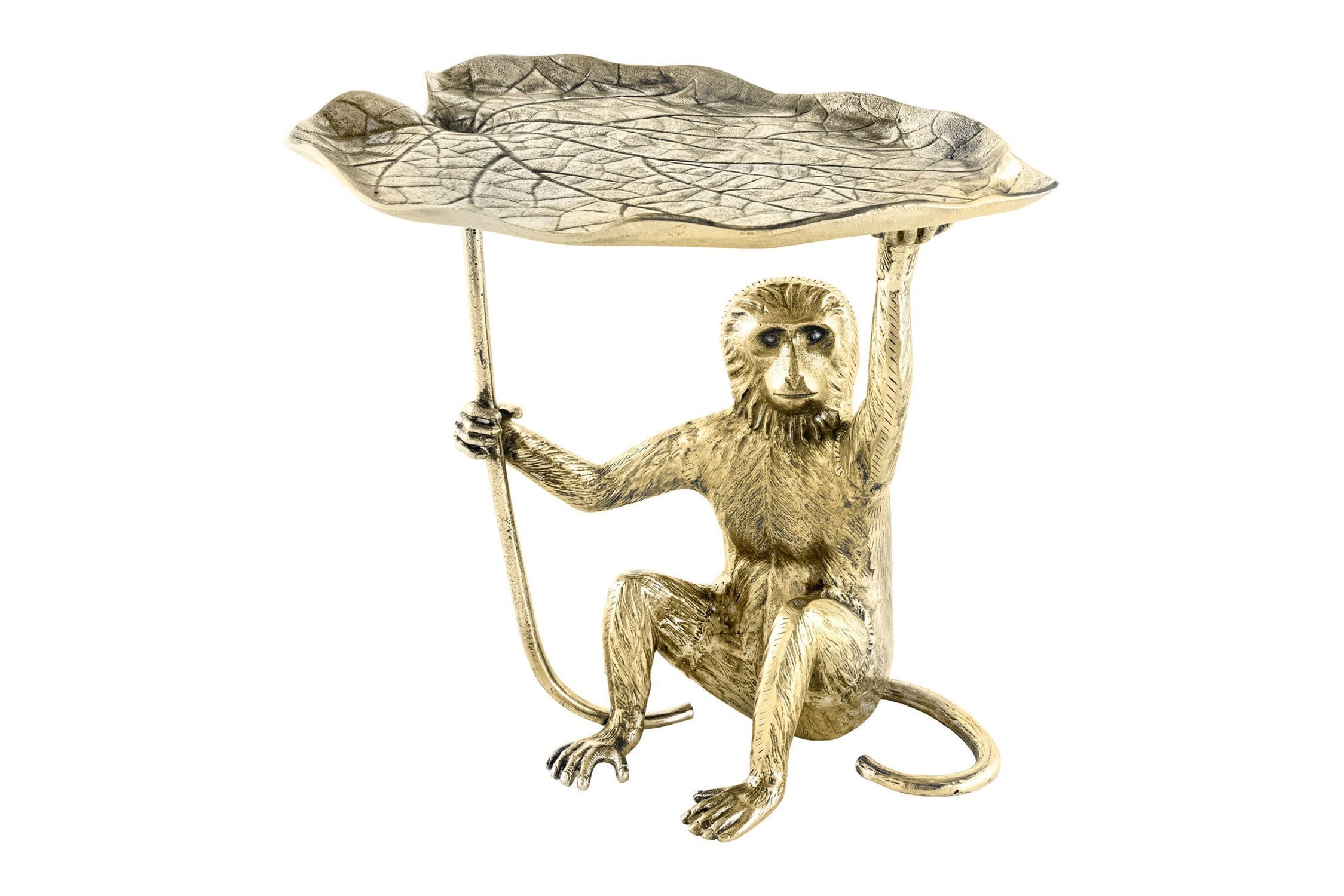 Beistelltisch Metall in Gold Antik 55x50 cm Handarbeit