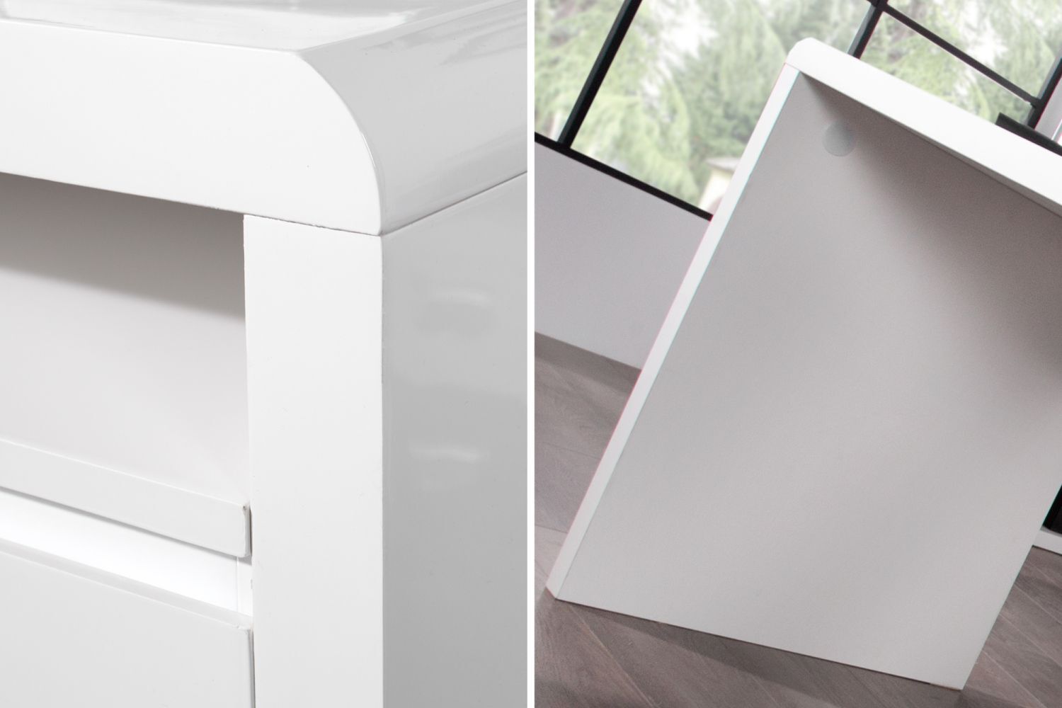 Schreibtisch MDF lackiert 140 cm in Weiß Hochglanz