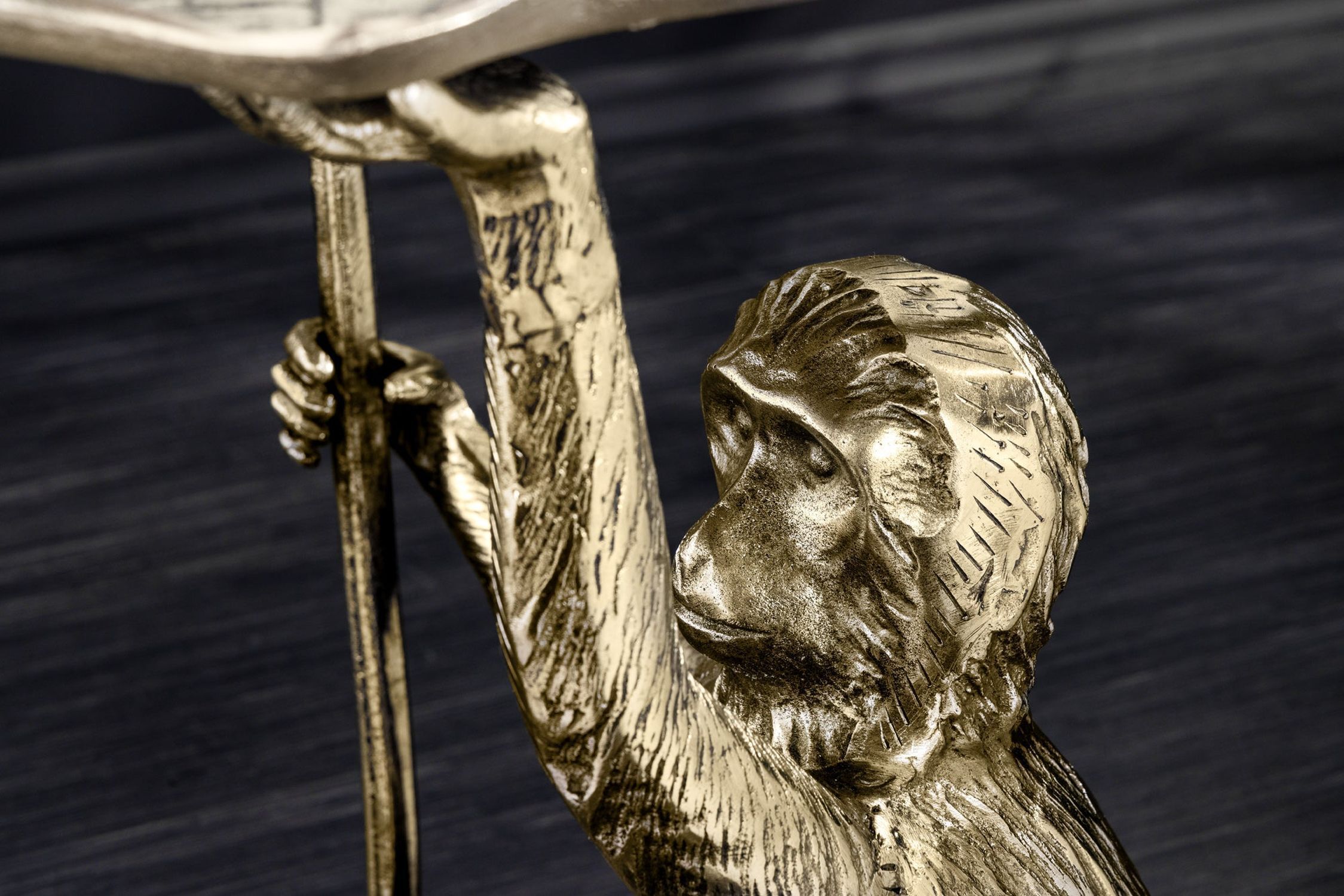 Beistelltisch Metall in Gold Antik 55x50 cm Handarbeit