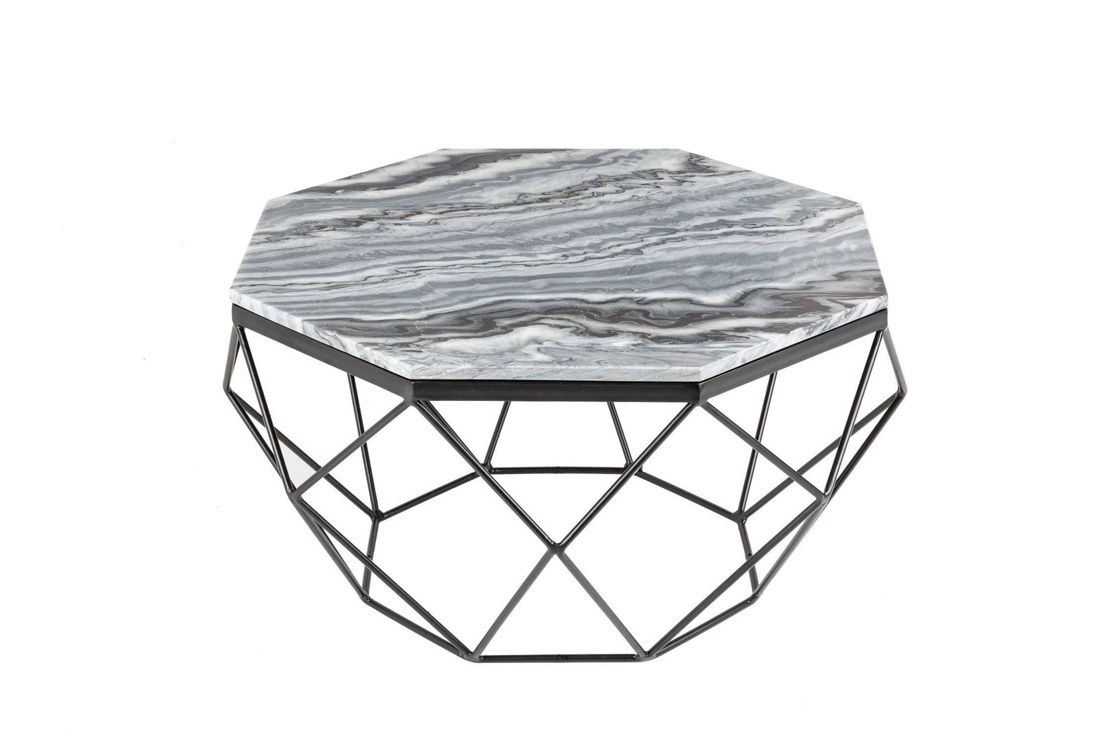 Couchtisch Marmor Metall in Grün Schwarz 70 x 70 cm